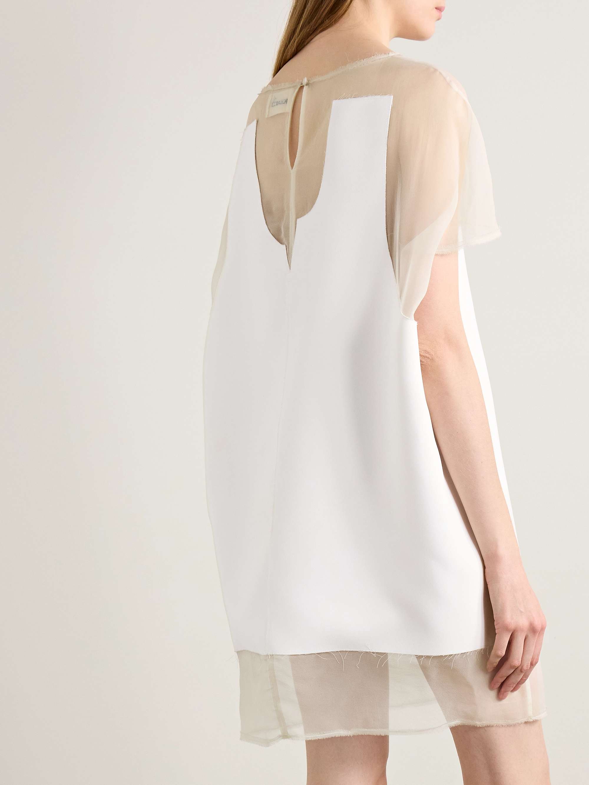Winona paneled crepe and chiffon mini dress view