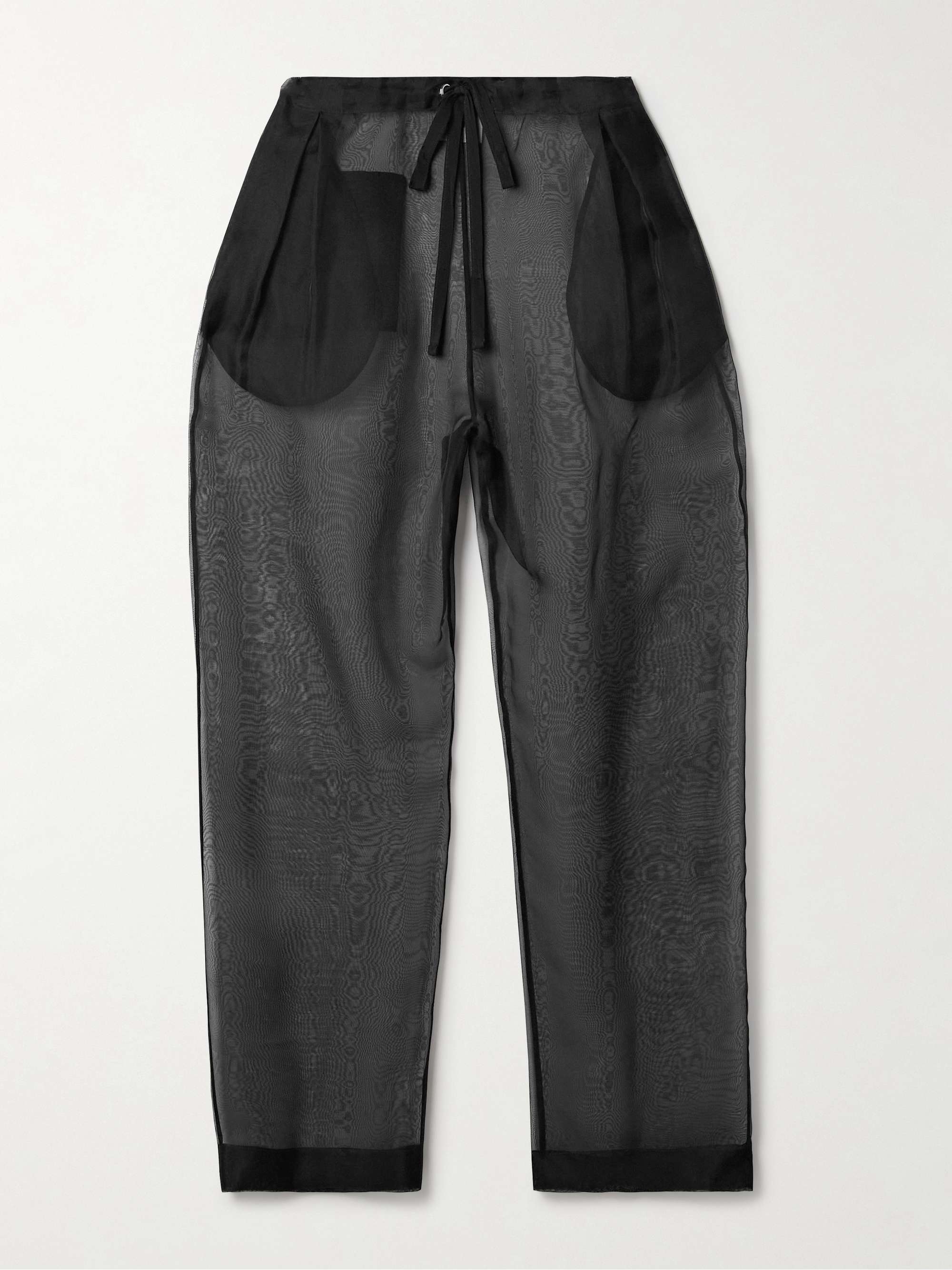 Trenton pleated silk-organza tapered pants view