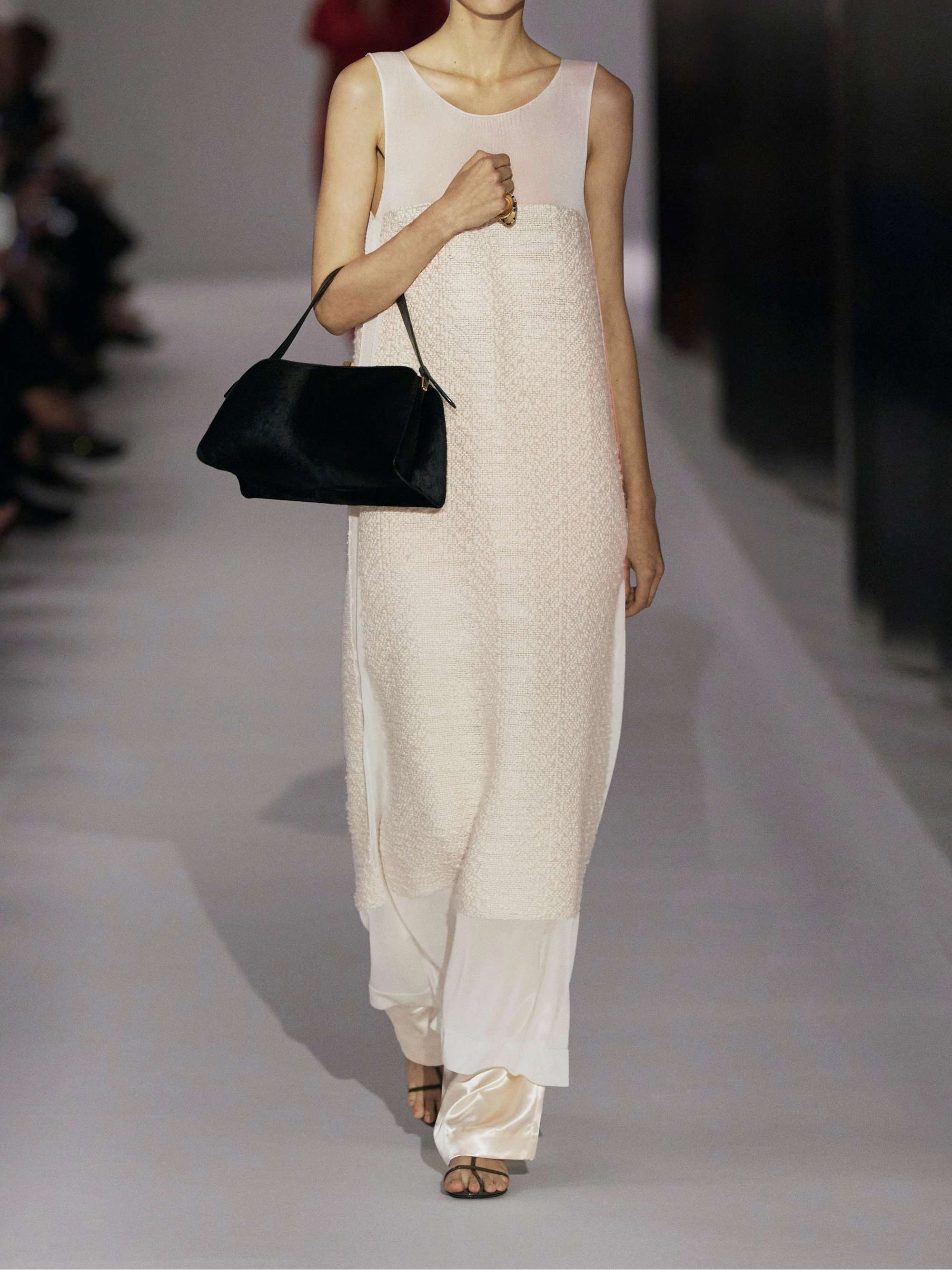 Miriele tweed-paneled knitted maxi dress view