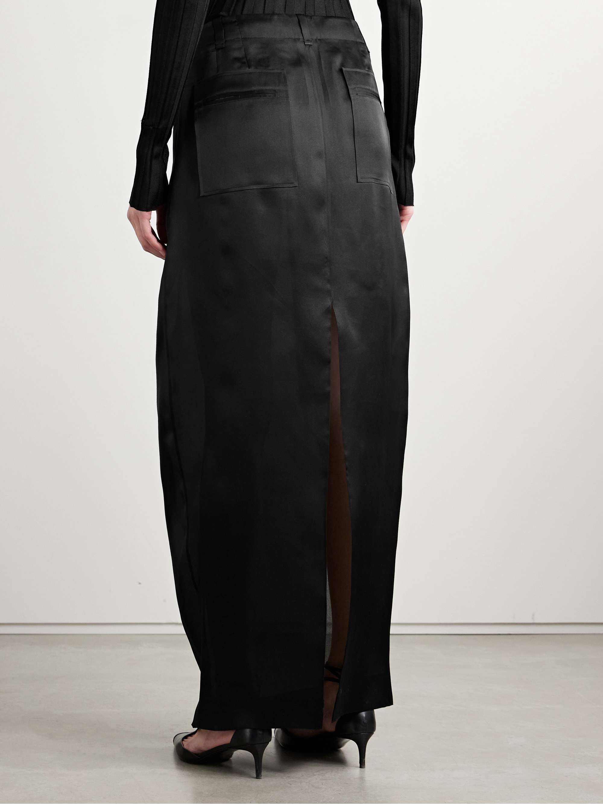 Lucian pleated silk-organza maxi skirt view