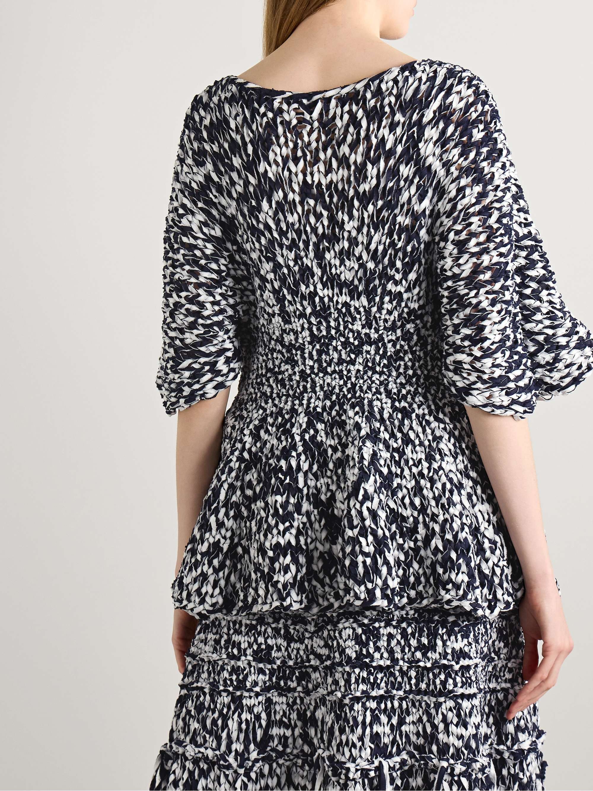 Mathilde cotton-blend peplum top view