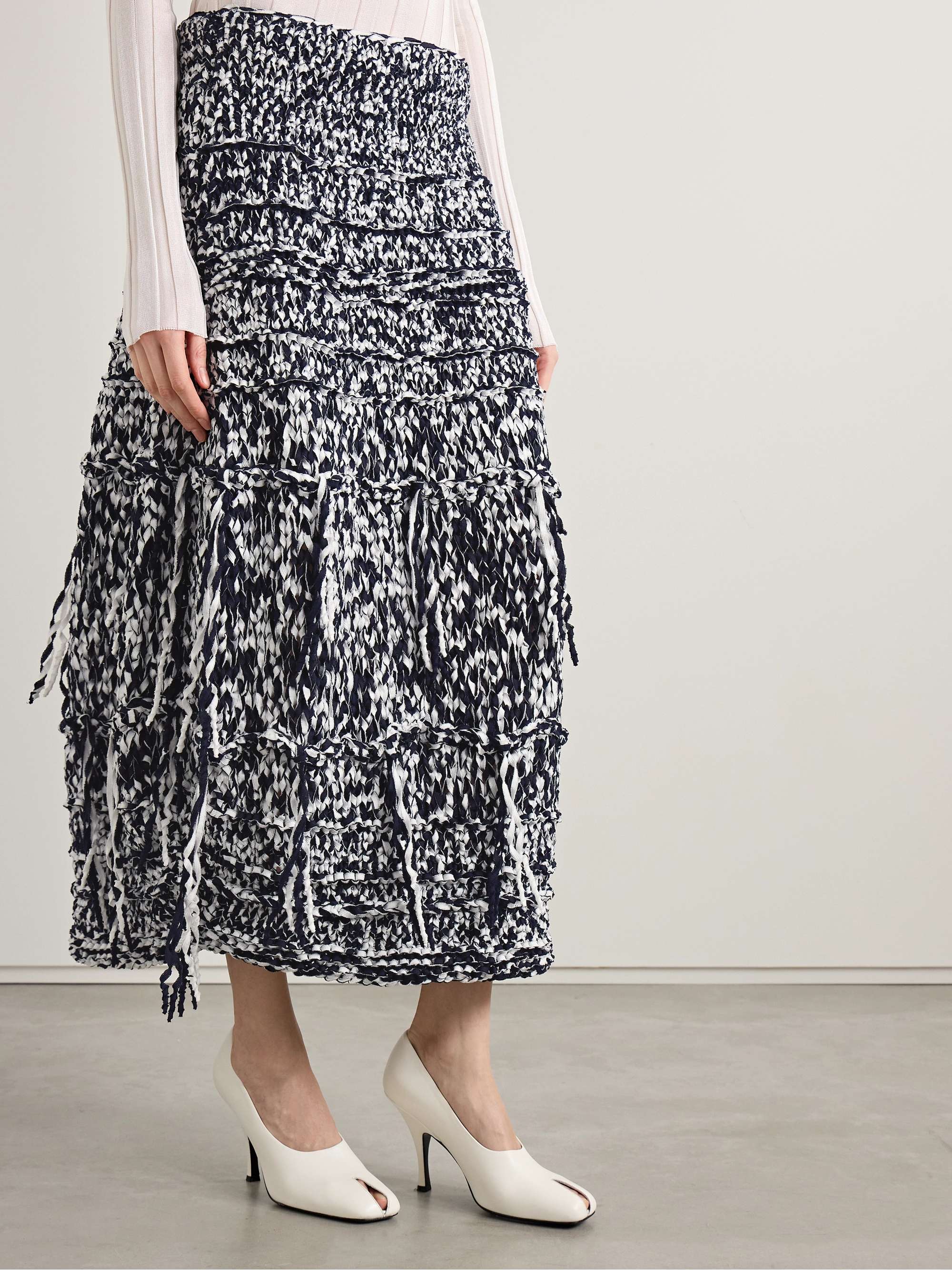 Inna fringed cotton-blend midi skirt view