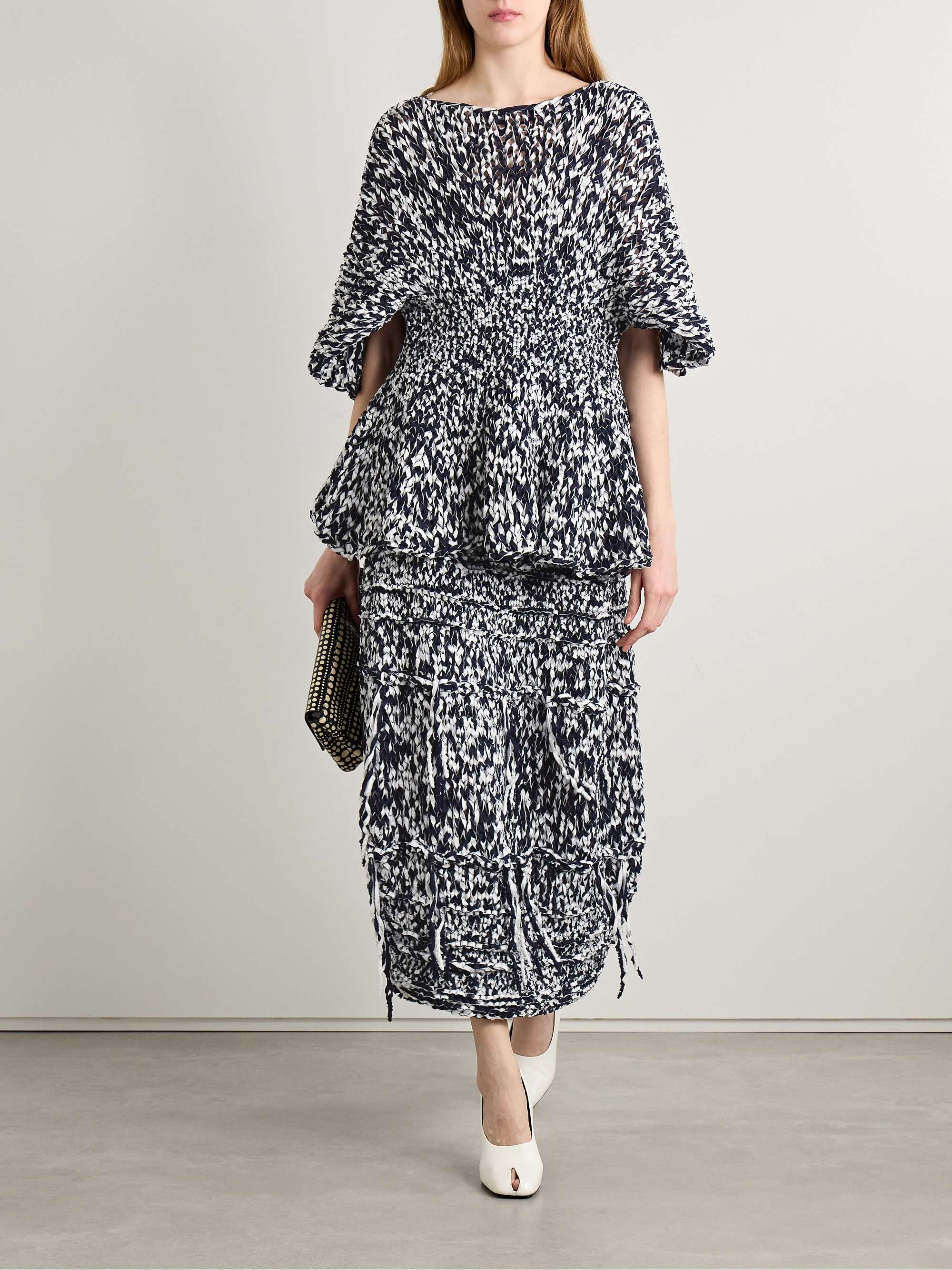 Inna fringed cotton-blend midi skirt view