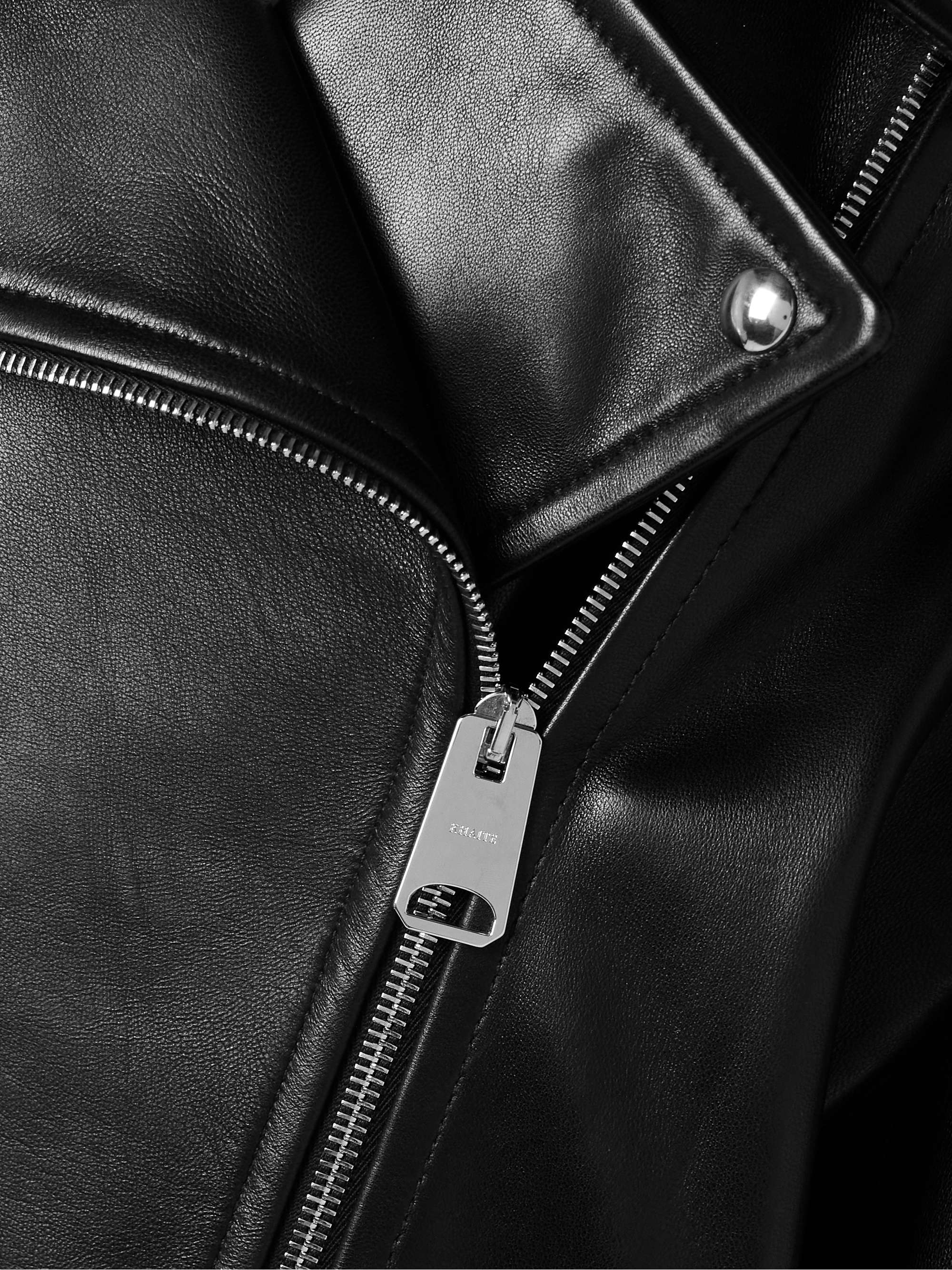 Hansel oversized belted leather biker jacket view