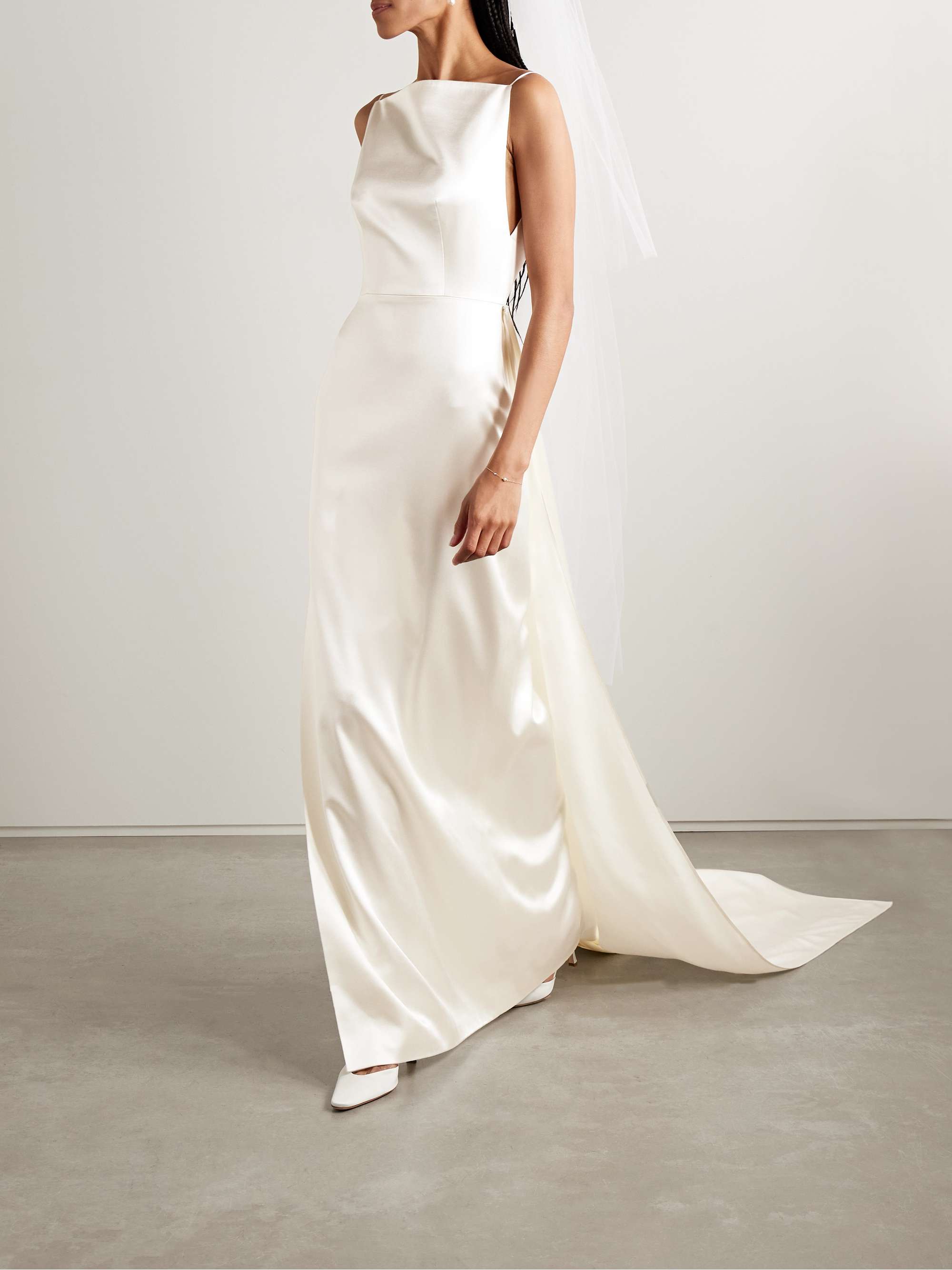 Emerson silk and wool-blend satin gown view