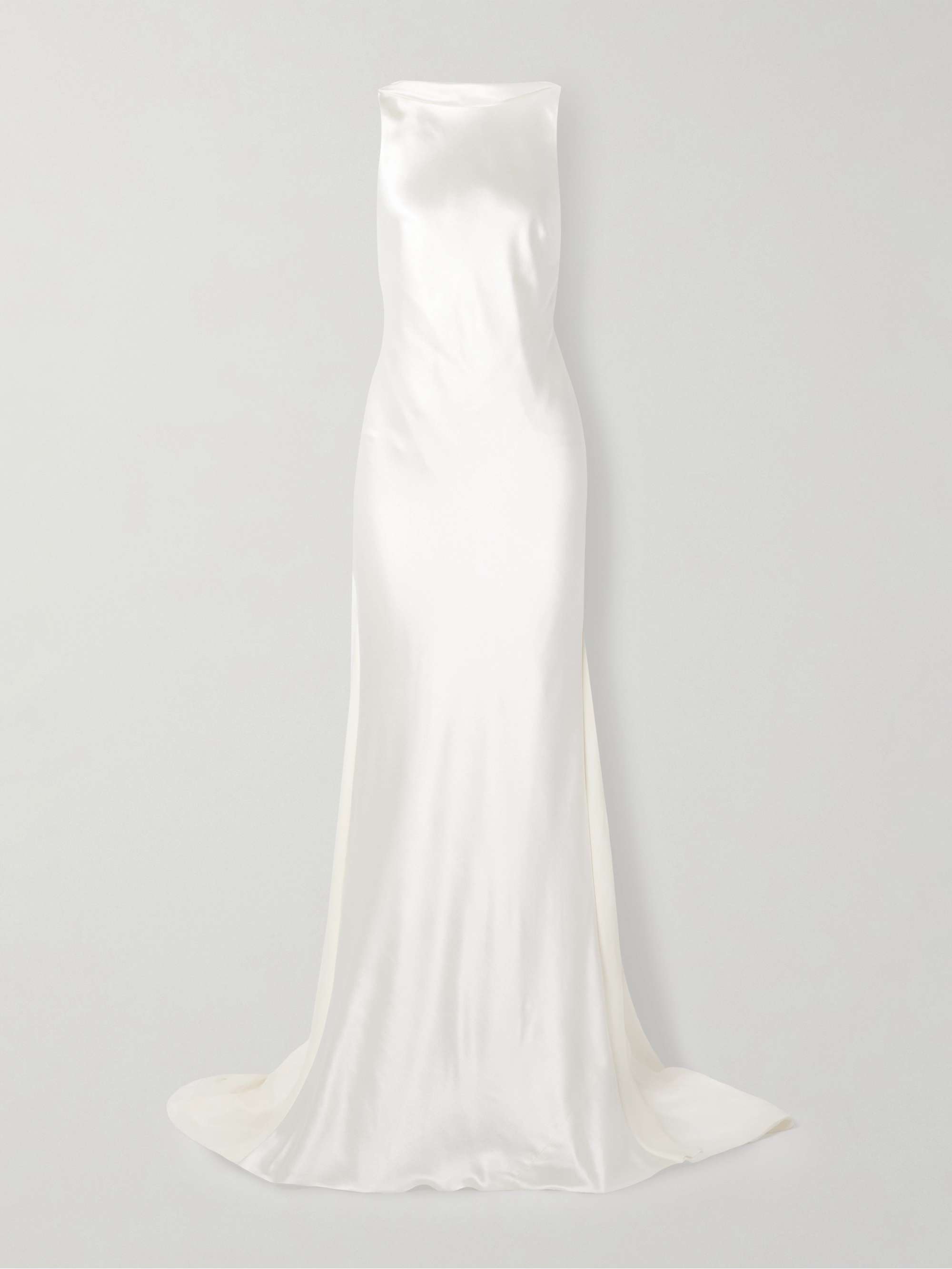 Arlo open-back silk chiffon-trimmed silk and wool-blend satin gown view
