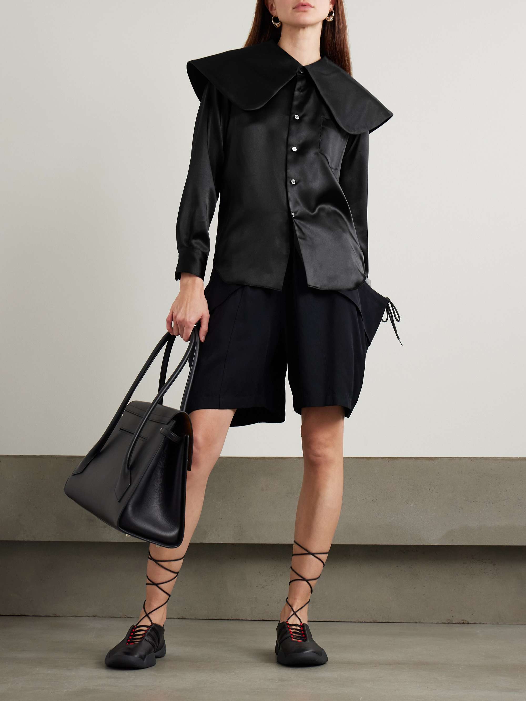 Layered satin blouse view