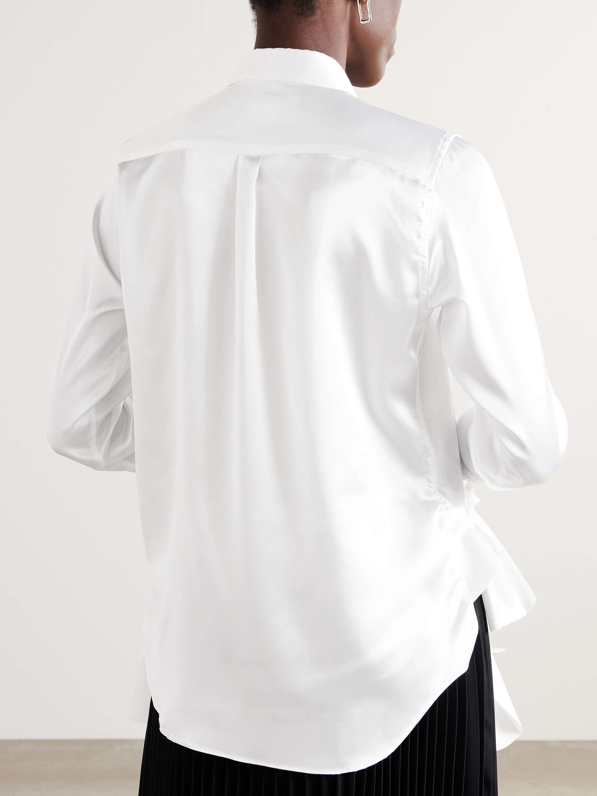 Ruffled satin-twill shirt view