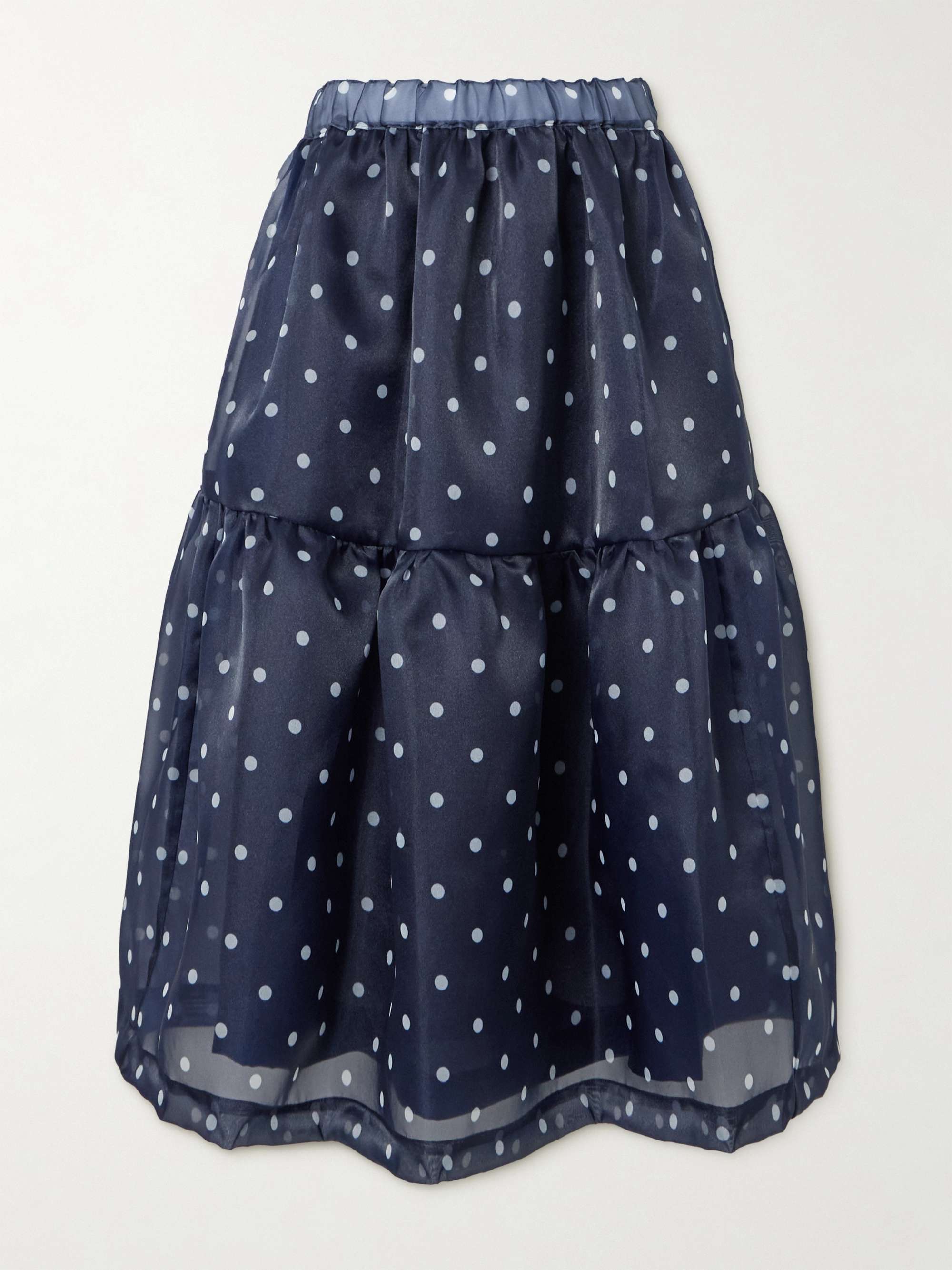 Tiered polka-dot organza skirt view