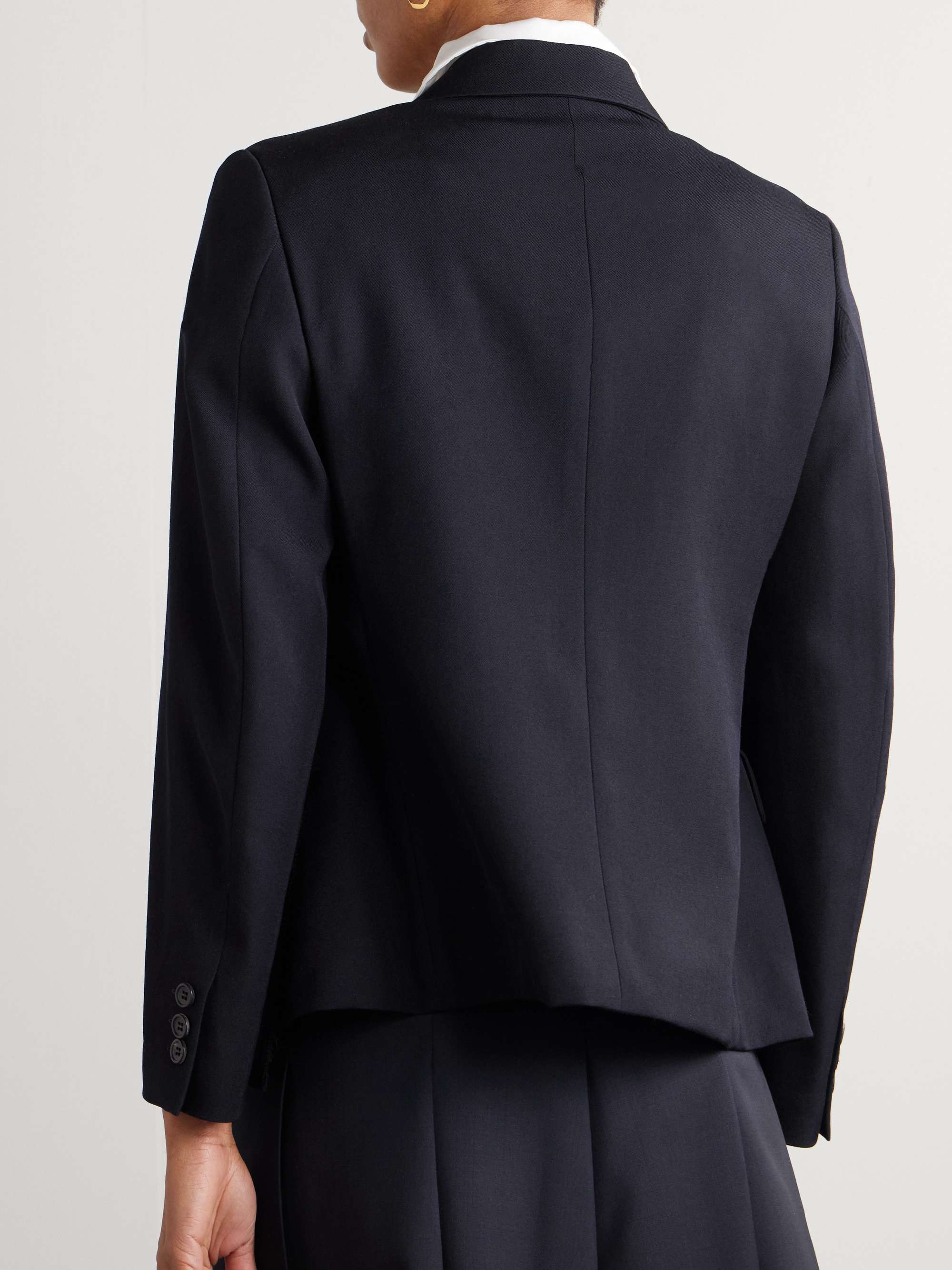 Layered cutout wool-twill blazer view