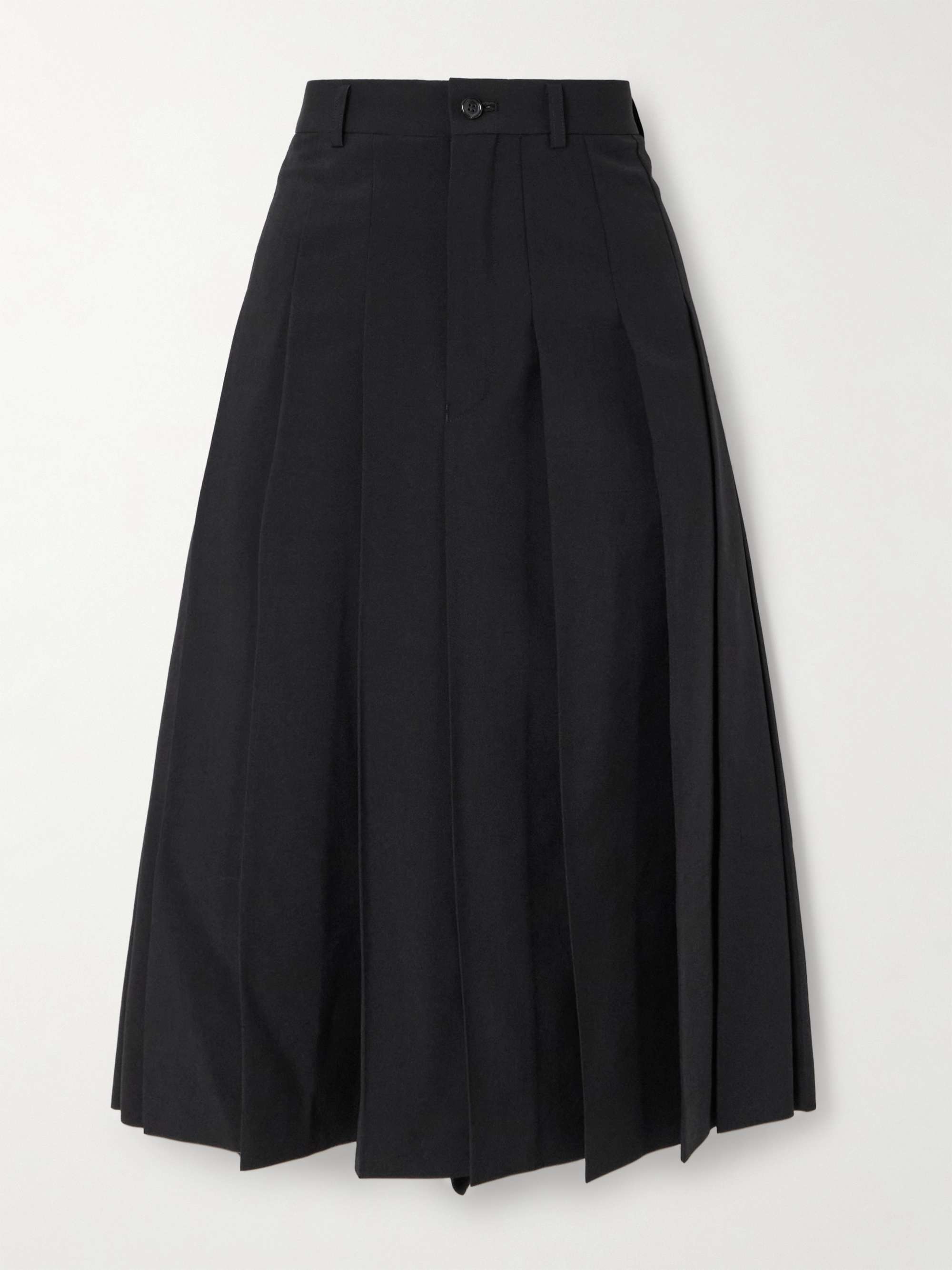 Pleated wool culottes view