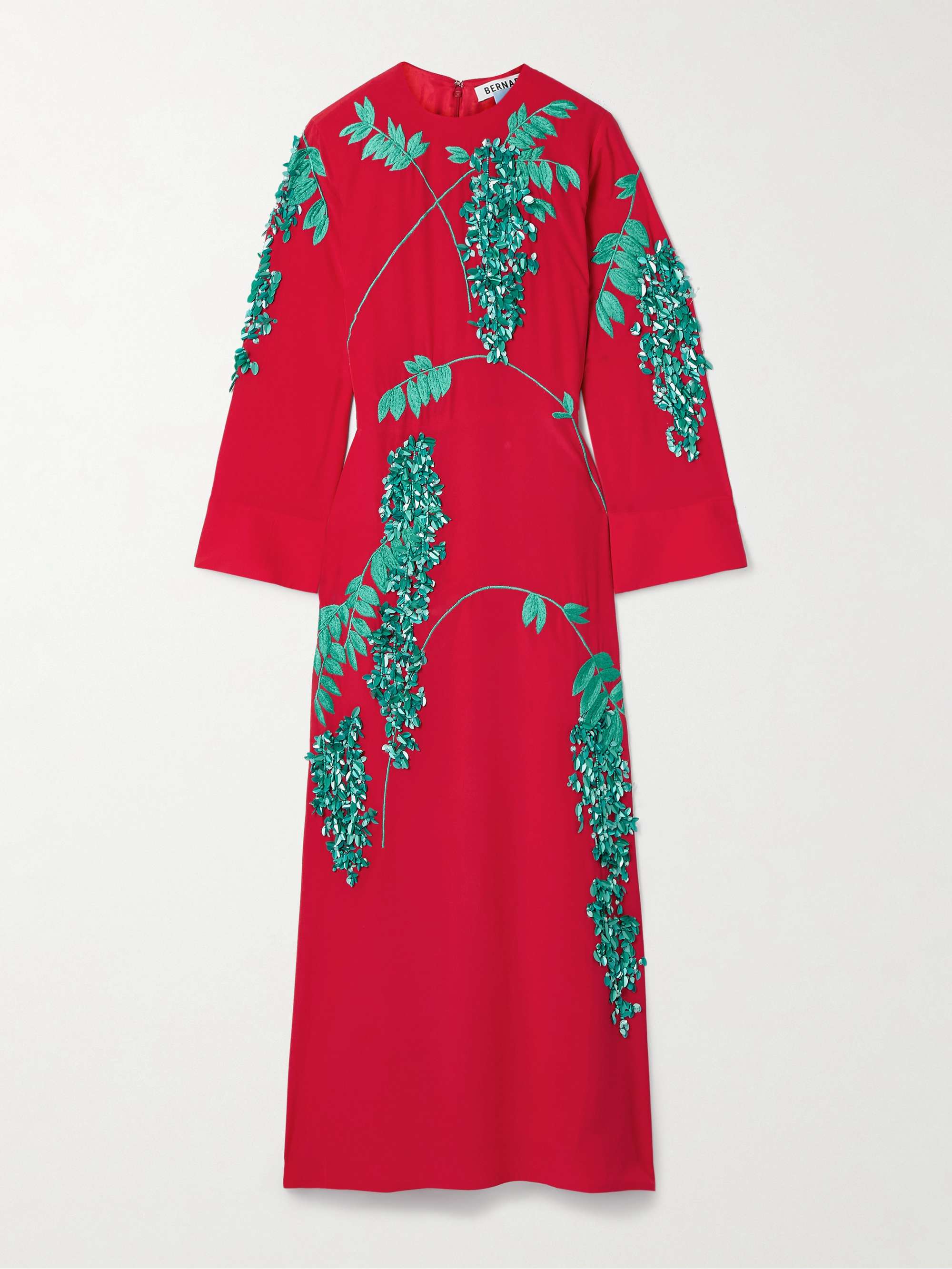 Harry embellished embroidered silk crepe de chine midi dress view