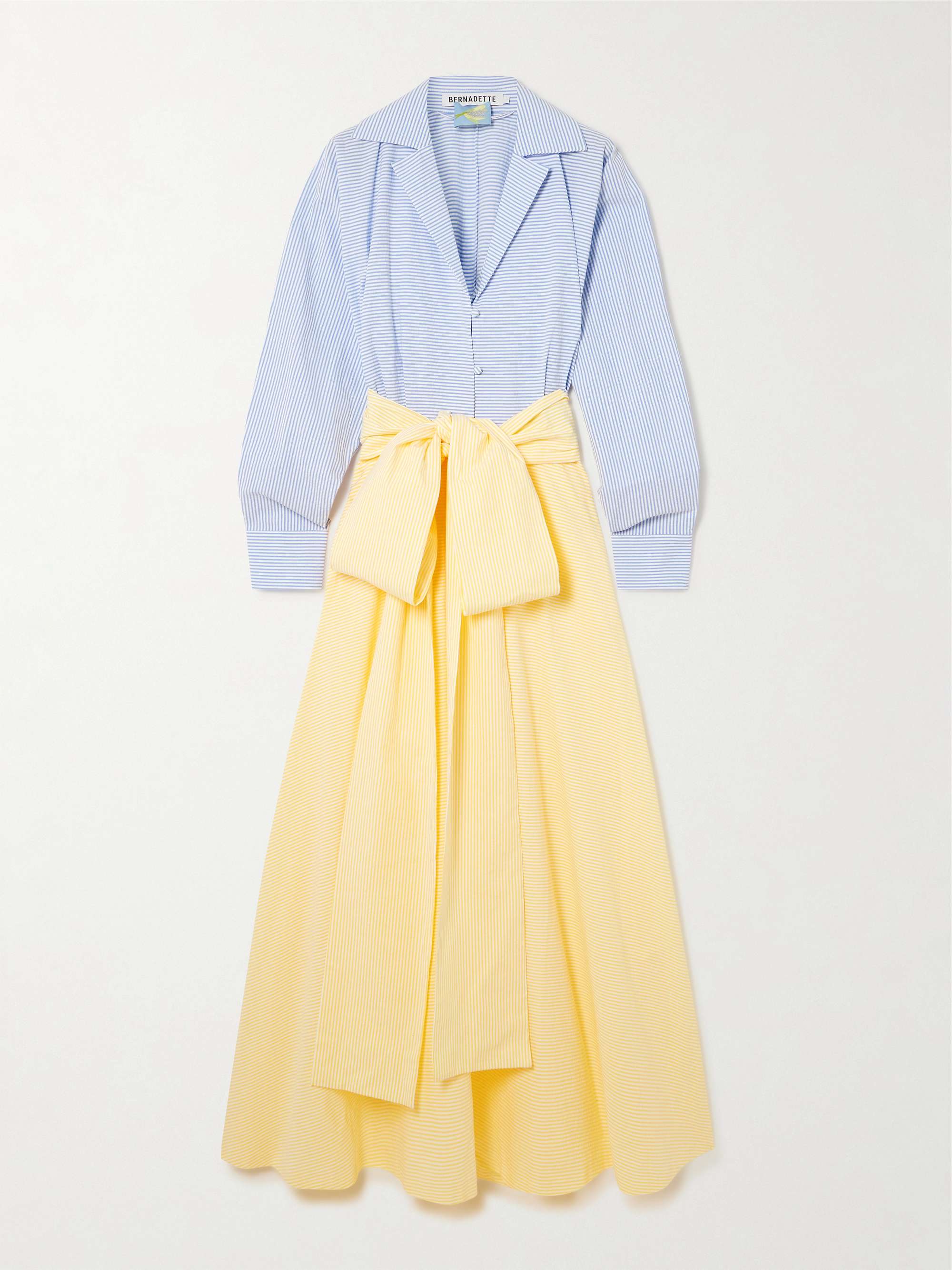Clarence belted striped cotton-seersucker maxi shirt dress view