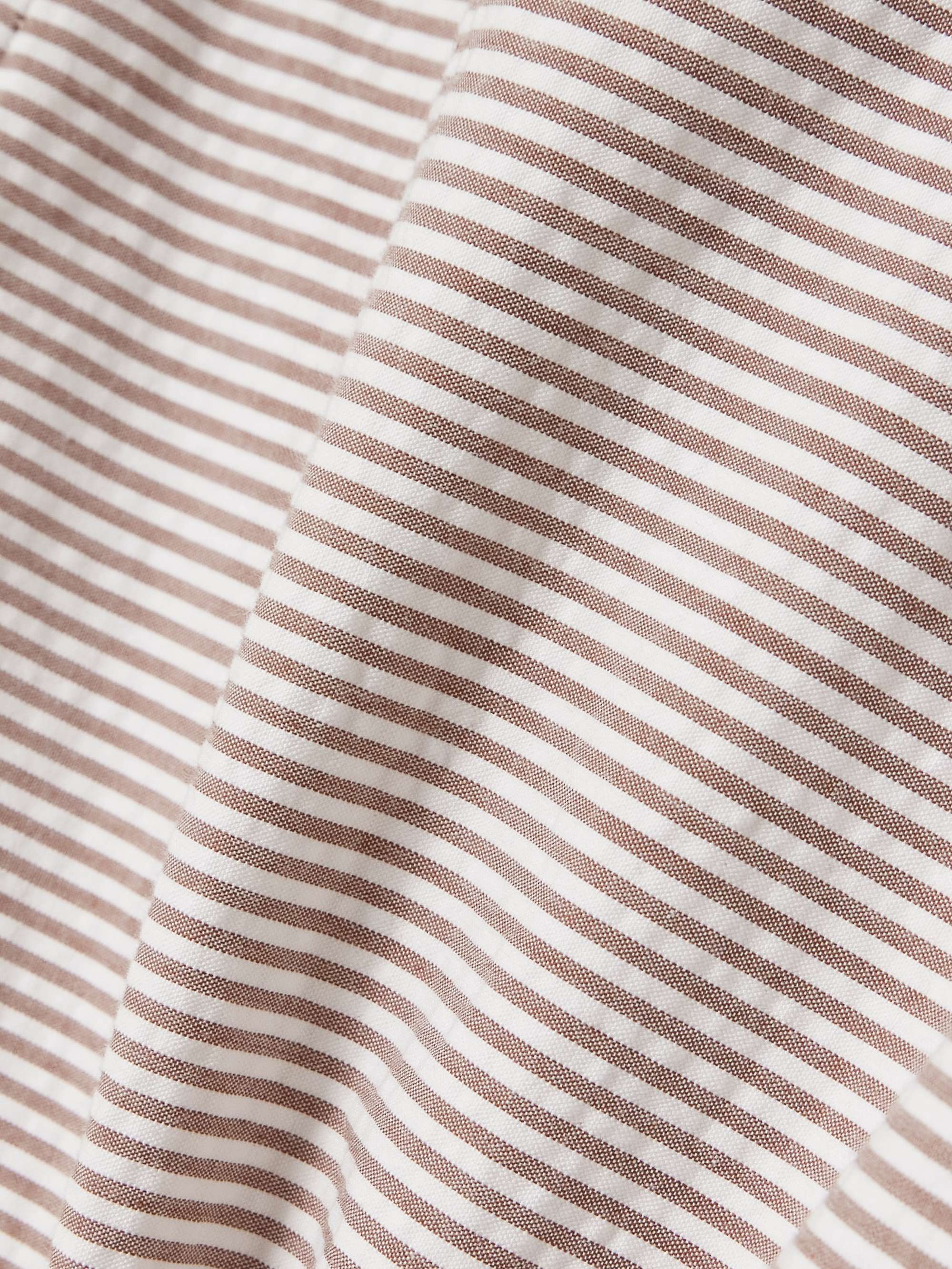 Cara off-the-shoulder gathered striped cotton-seersucker midi dress view
