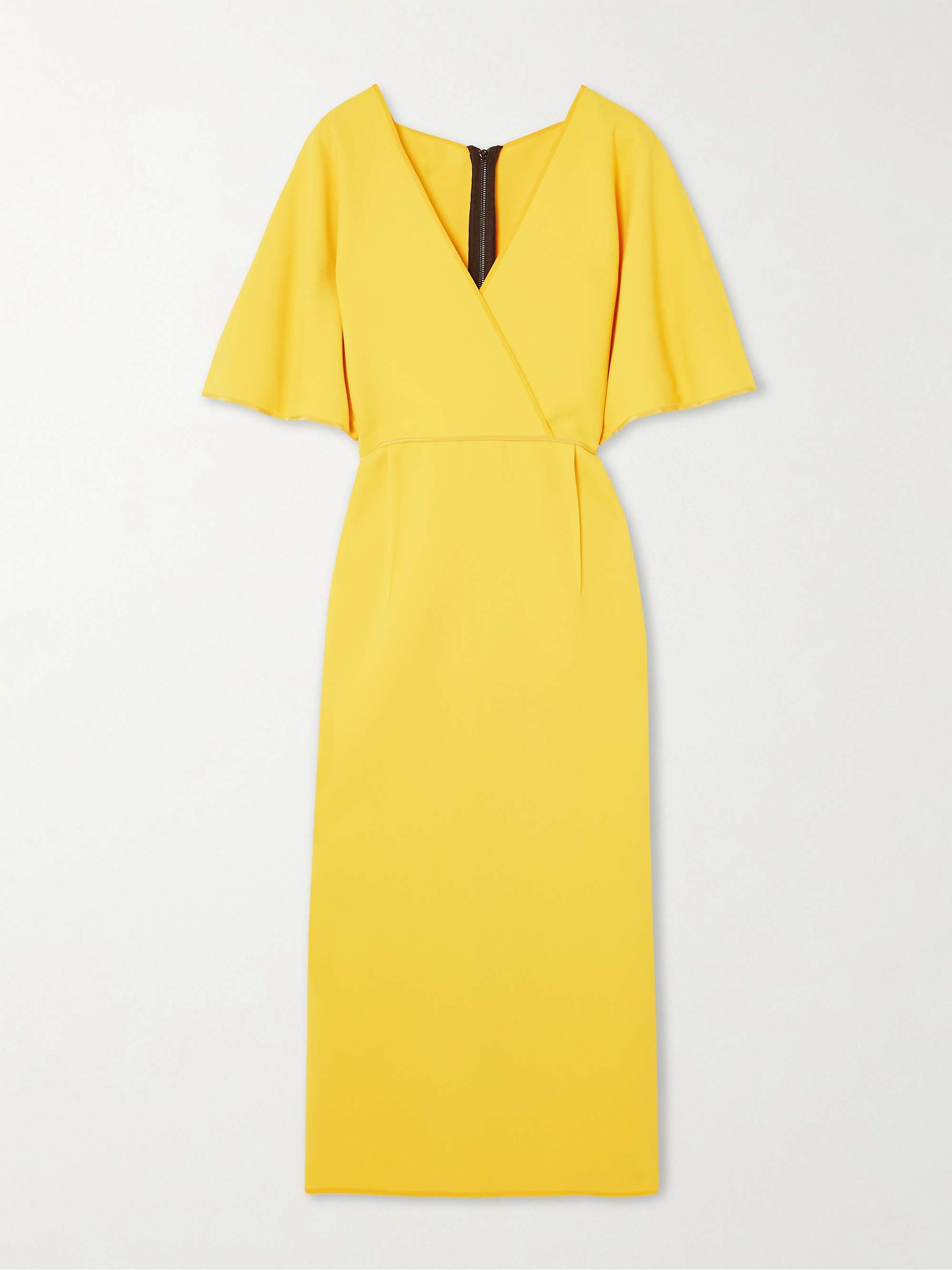 Benefit wrap-effect pleated crepe midi dress view