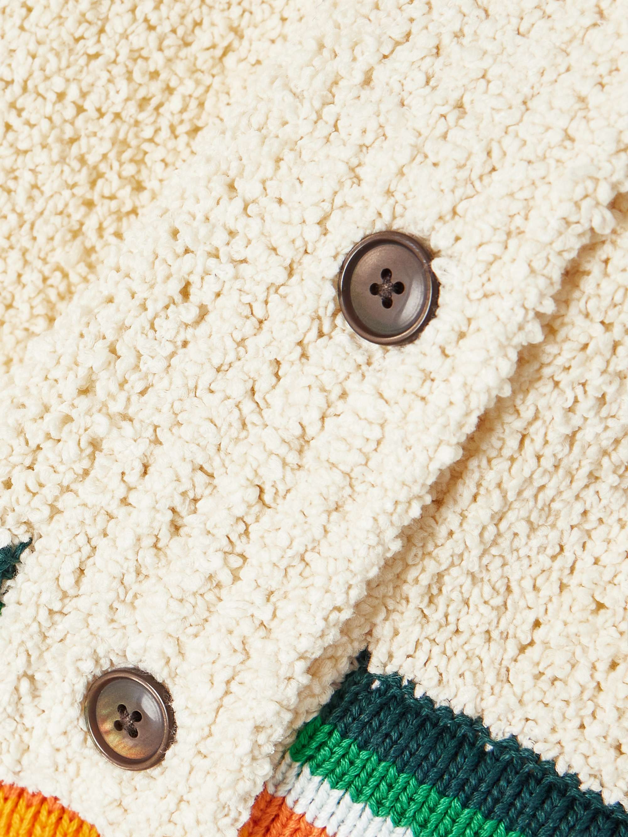 Cropped striped cotton-blend bouclé shirt view