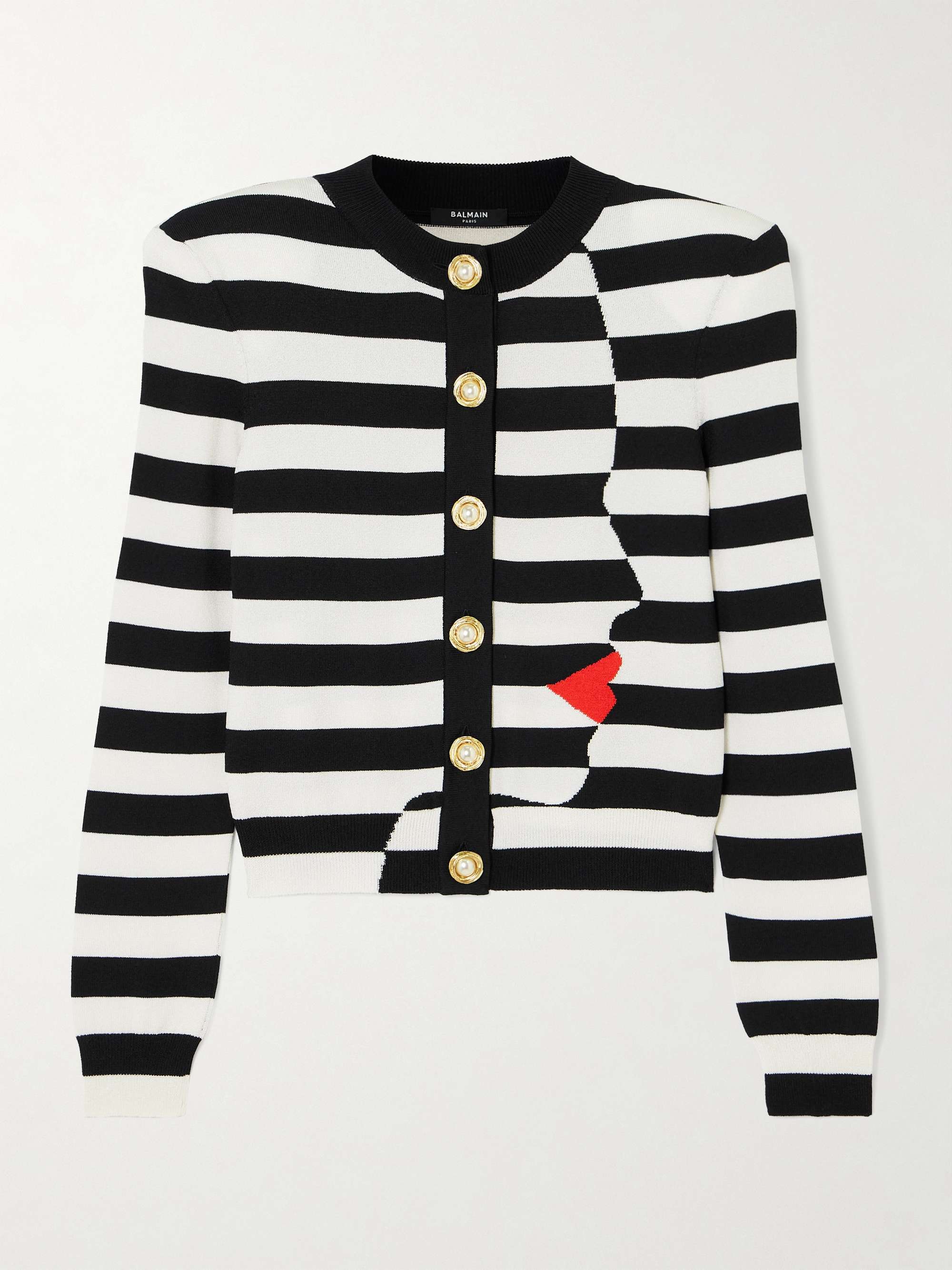 Striped knitted cardigan view