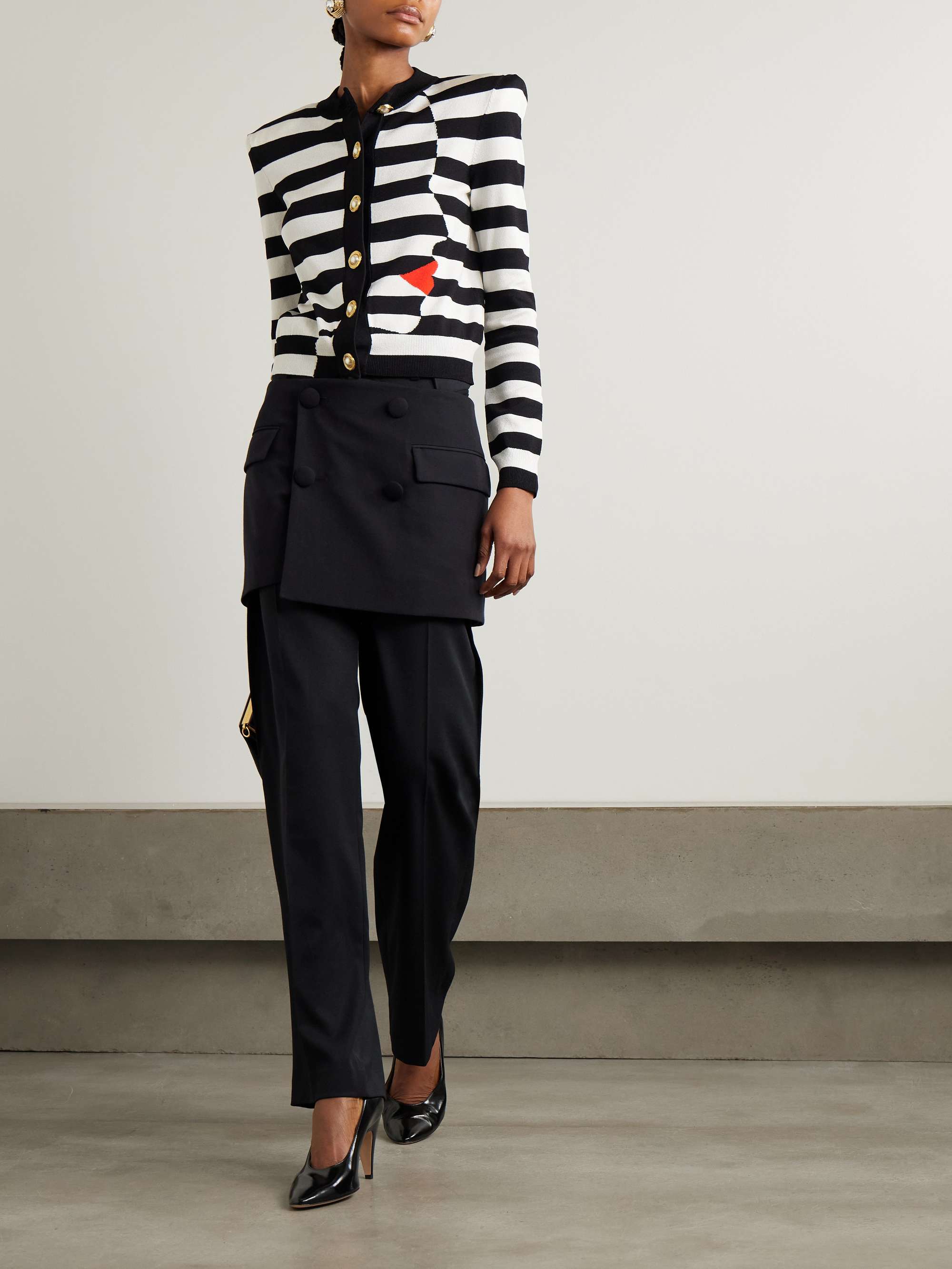 Striped knitted cardigan view