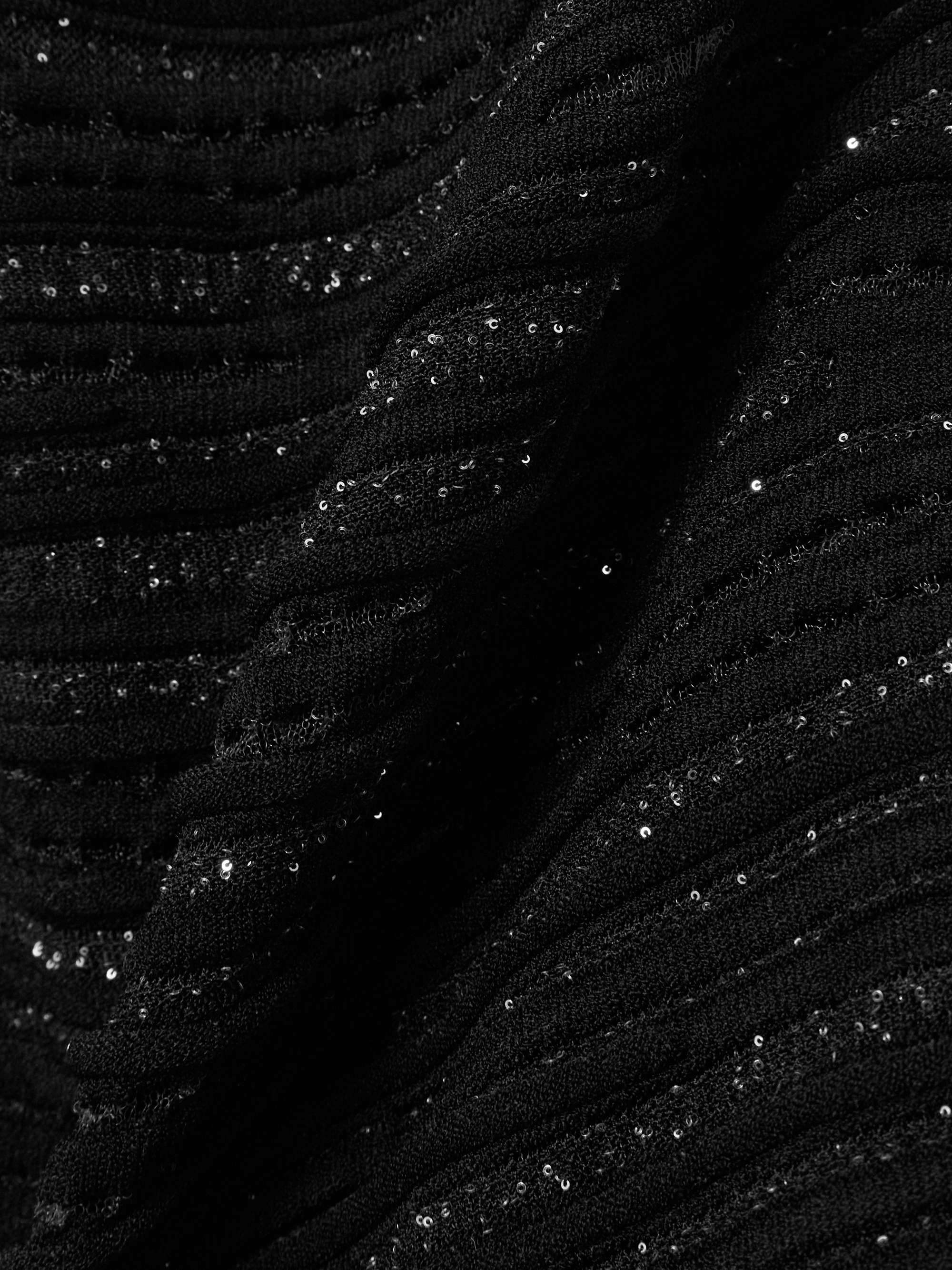 One-shoulder sequin-embellished ribbed-knit mini dress view