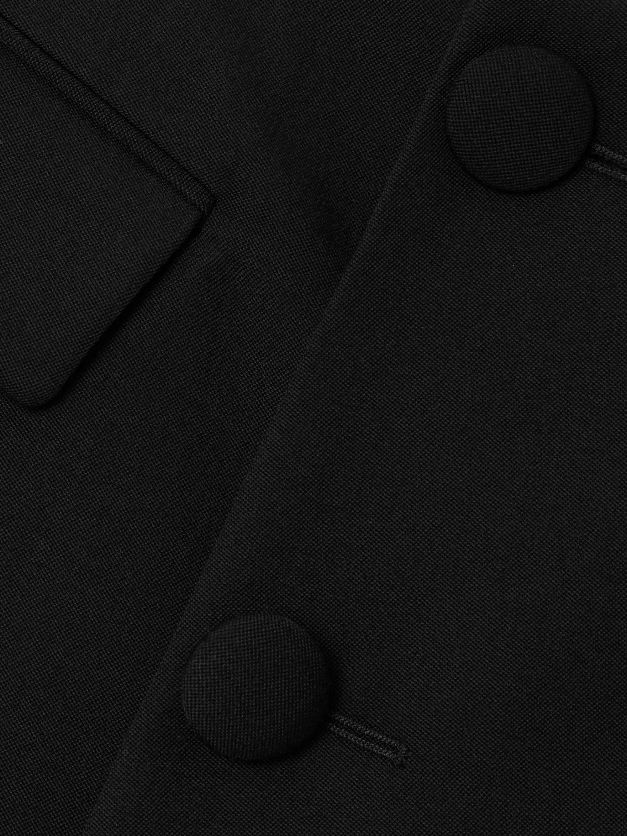 Wrap-effect button-embellished wool shorts view