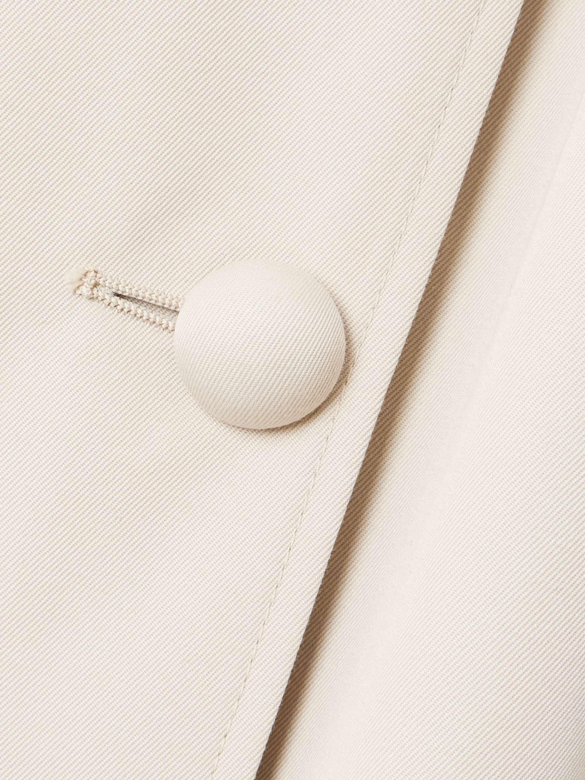 Double-breasted belted gabardine trench coat view