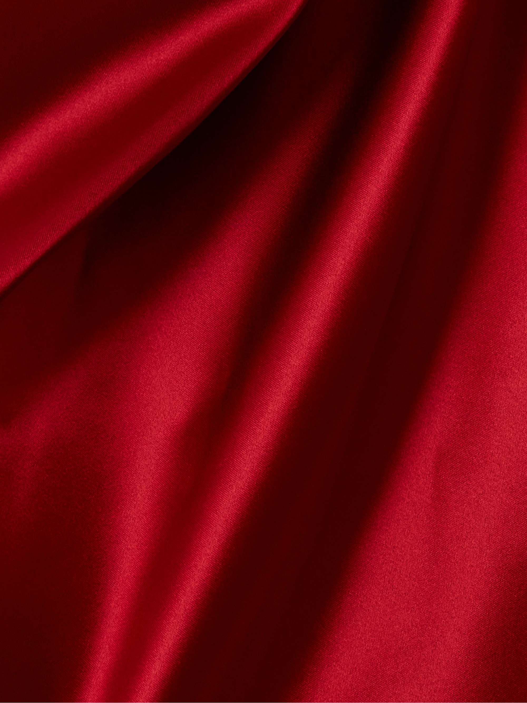 Ruched satin midi dress view