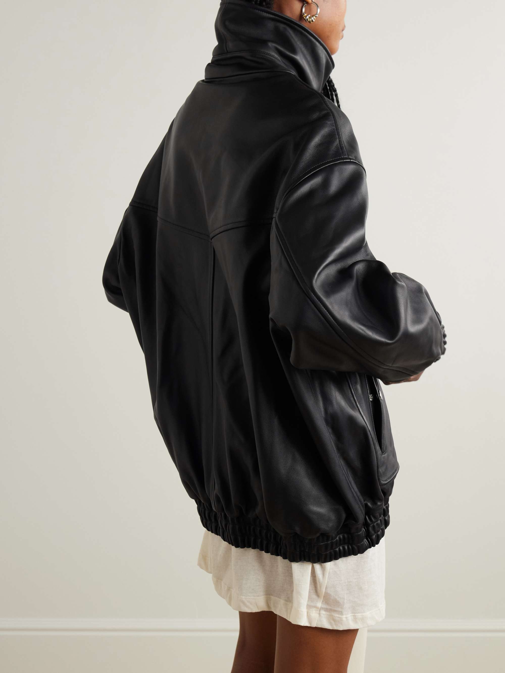 Beck oversized leather jacket view