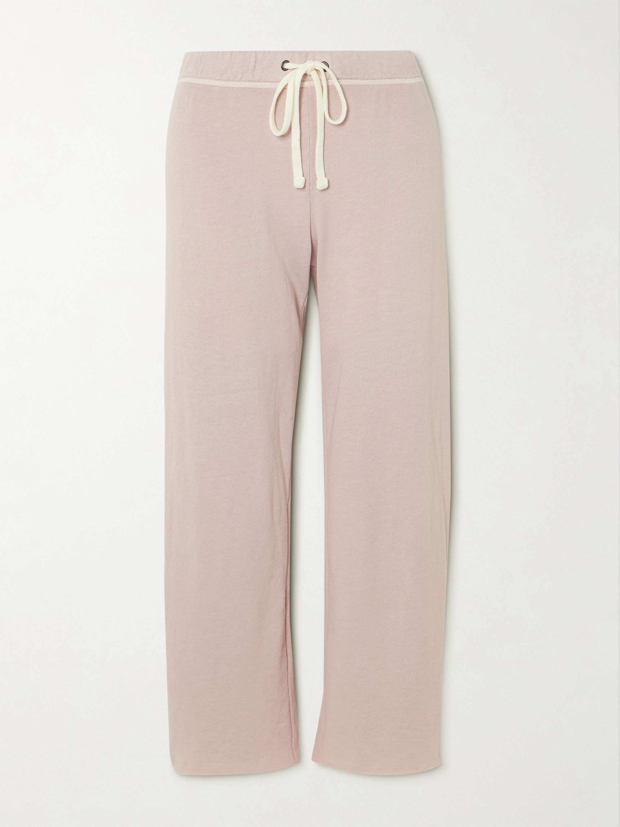 Cropped cotton-terry track pants view