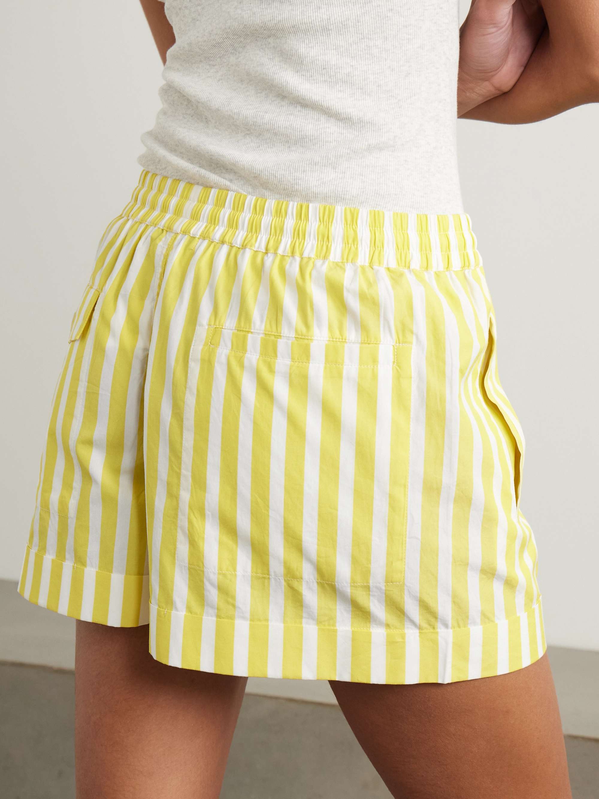 Banker striped cotton-poplin shorts view