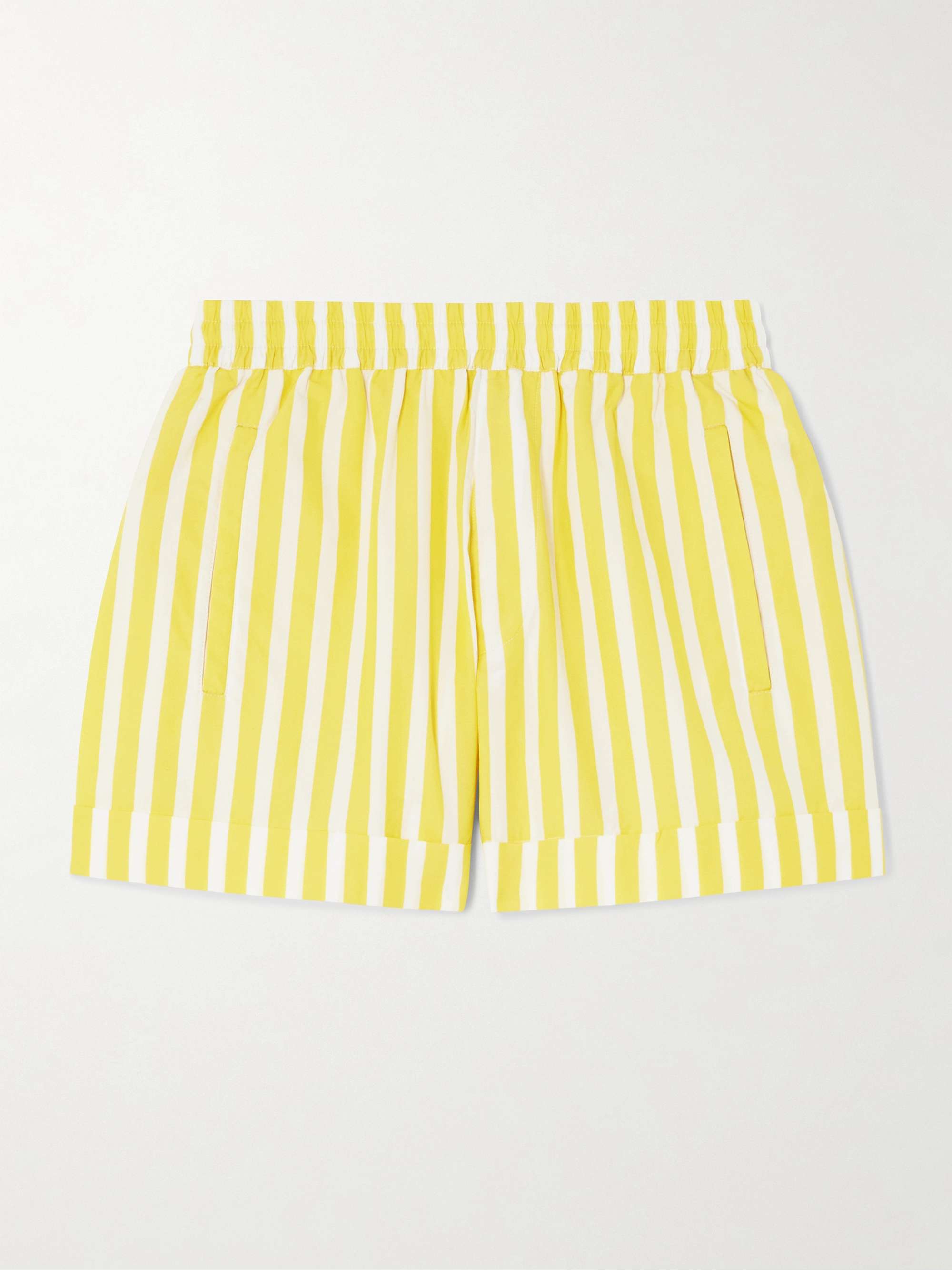 Banker striped cotton-poplin shorts view