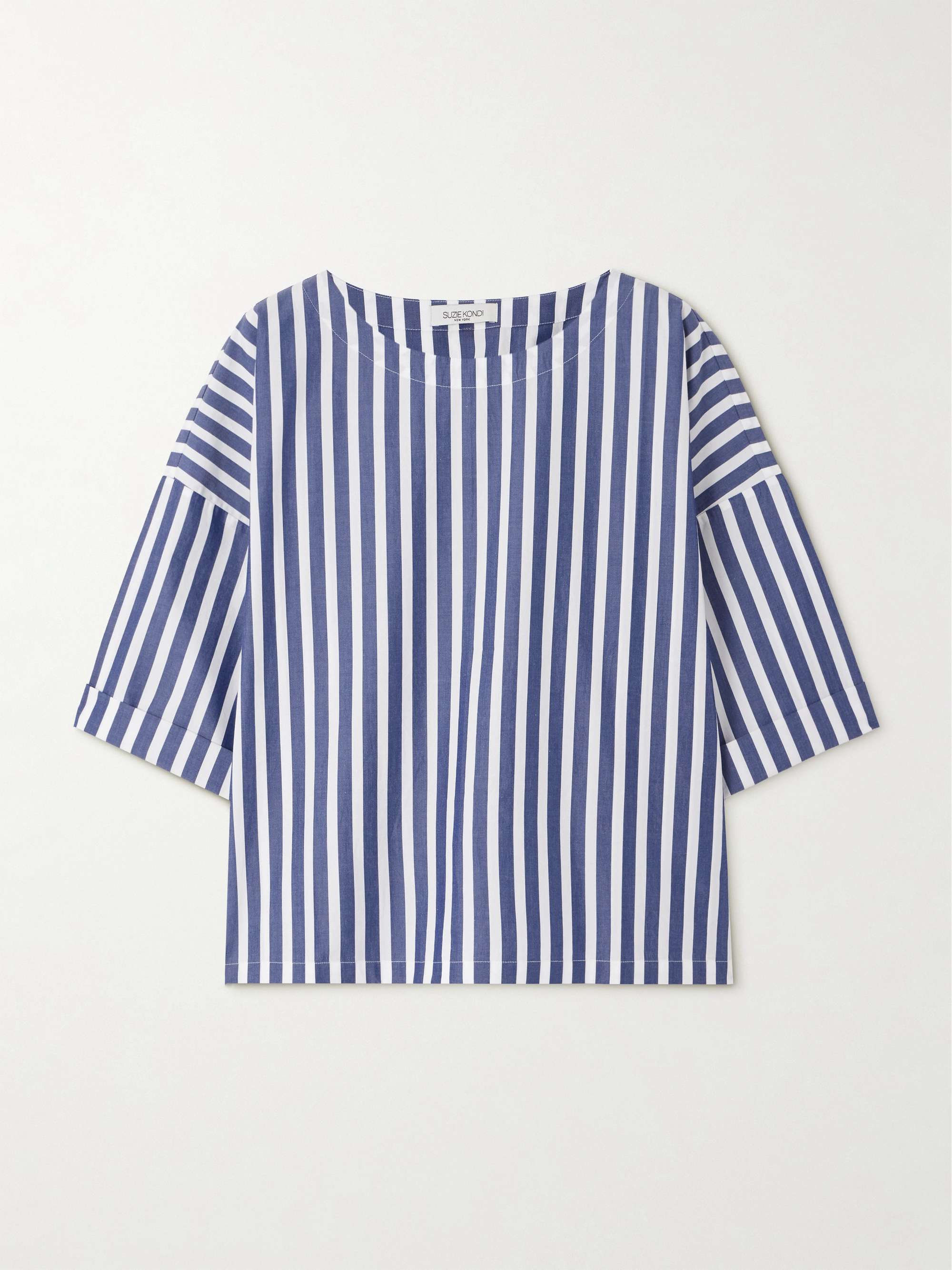 Saria striped cotton-poplin T-shirt view