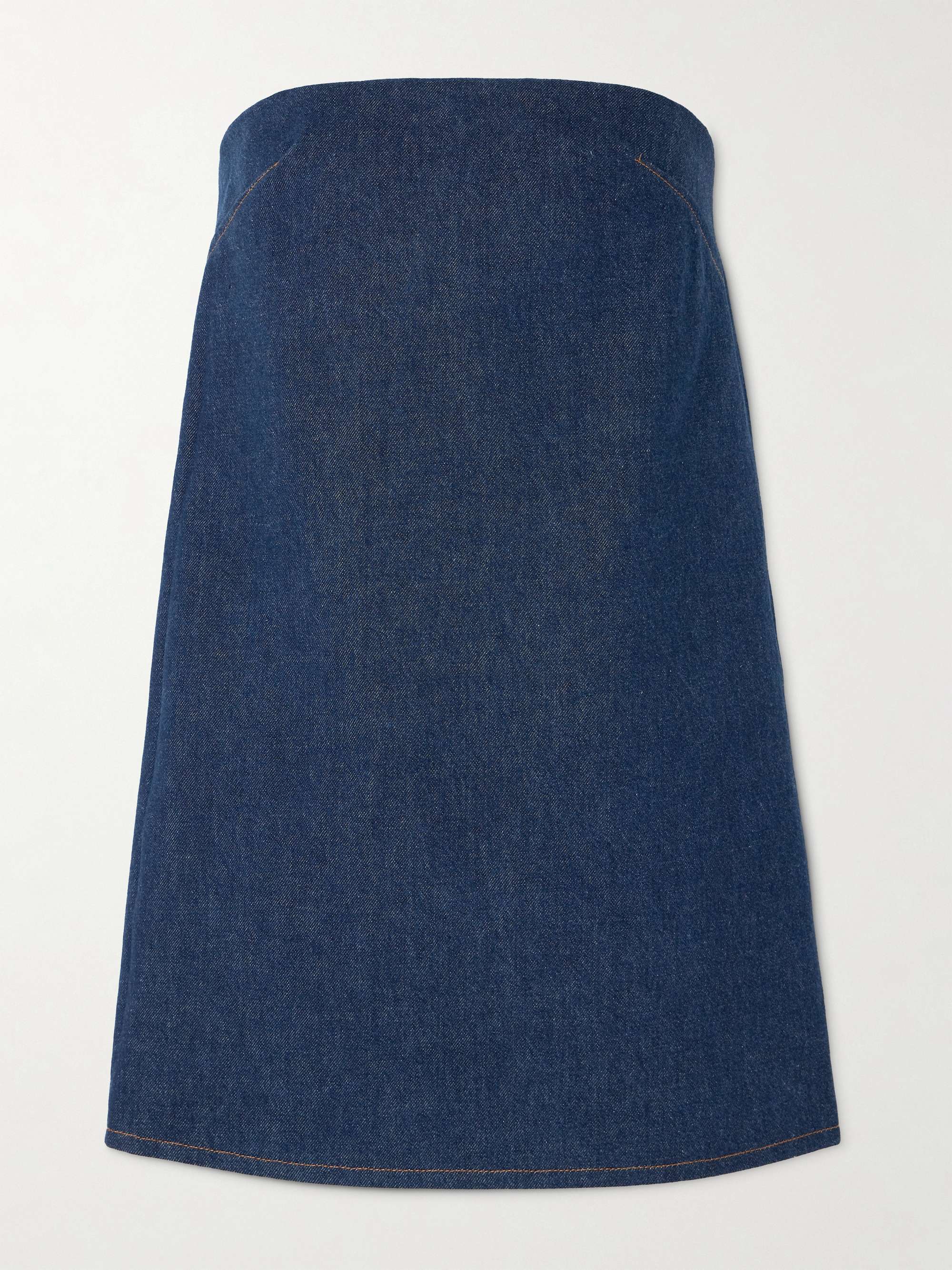Strapless denim mini dress view