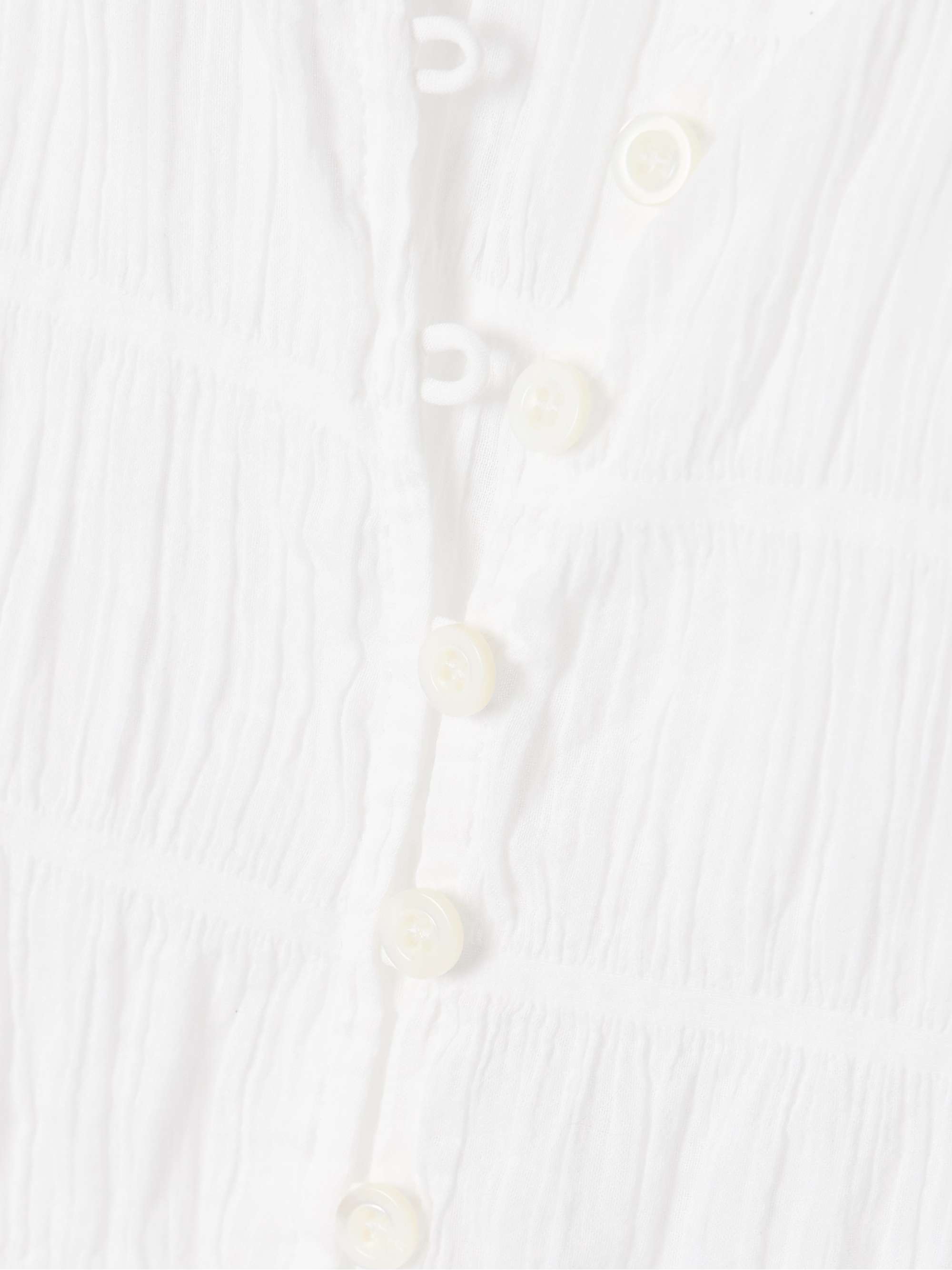 Shirred cotton-blend voile tank view