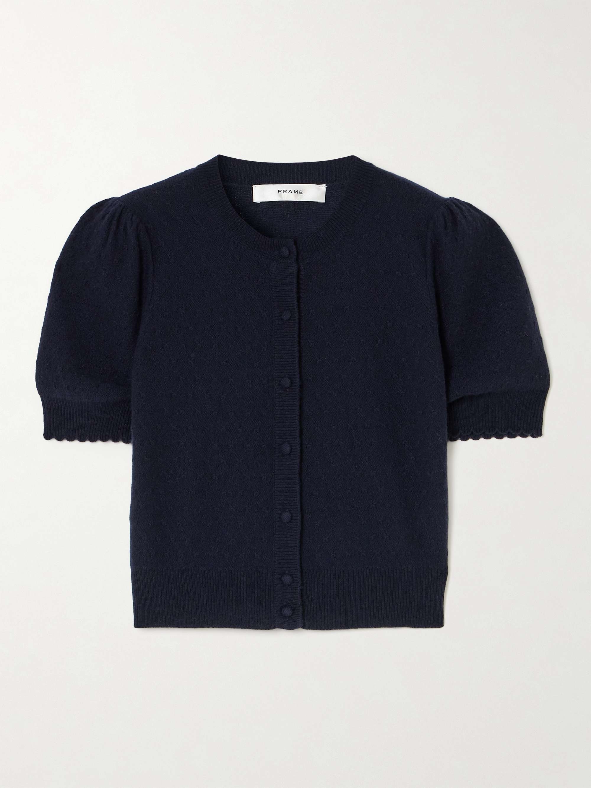 Pointelle-knit cashmere cardigan view