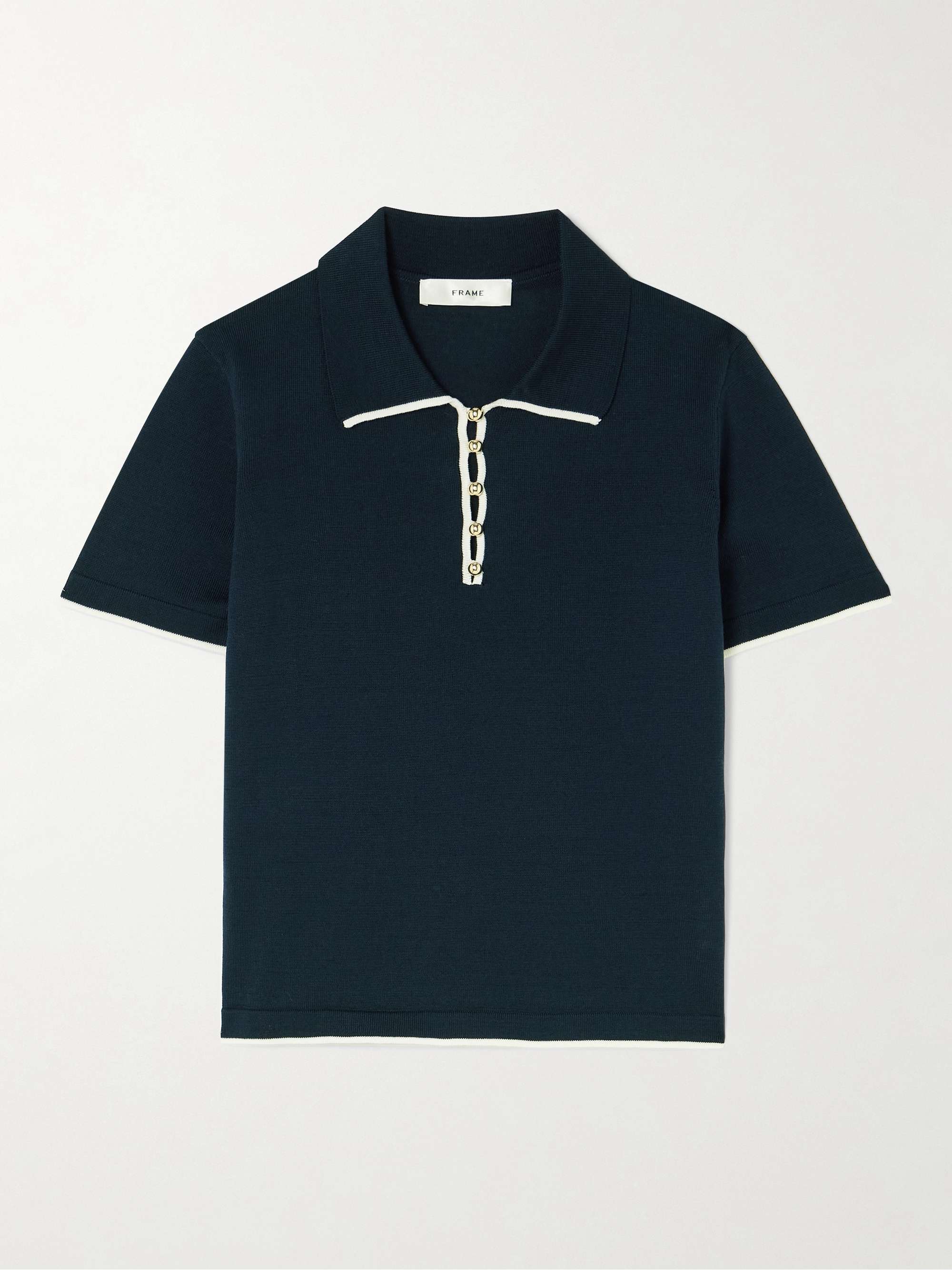 The Sport cropped striped cotton polo shirt view
