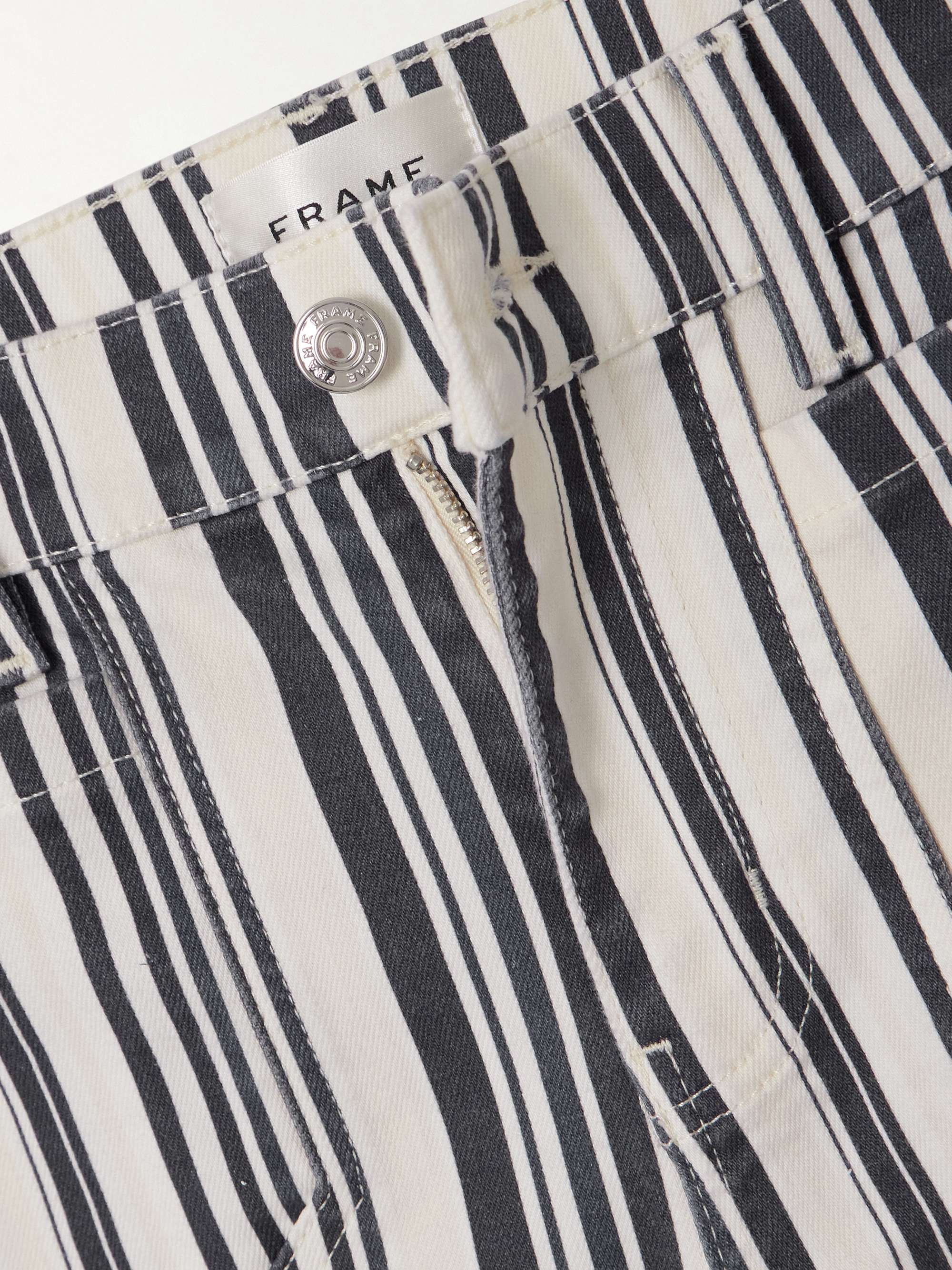 Le Slim Palazzo Modernist Pocket striped high-rise wide-leg jeans view