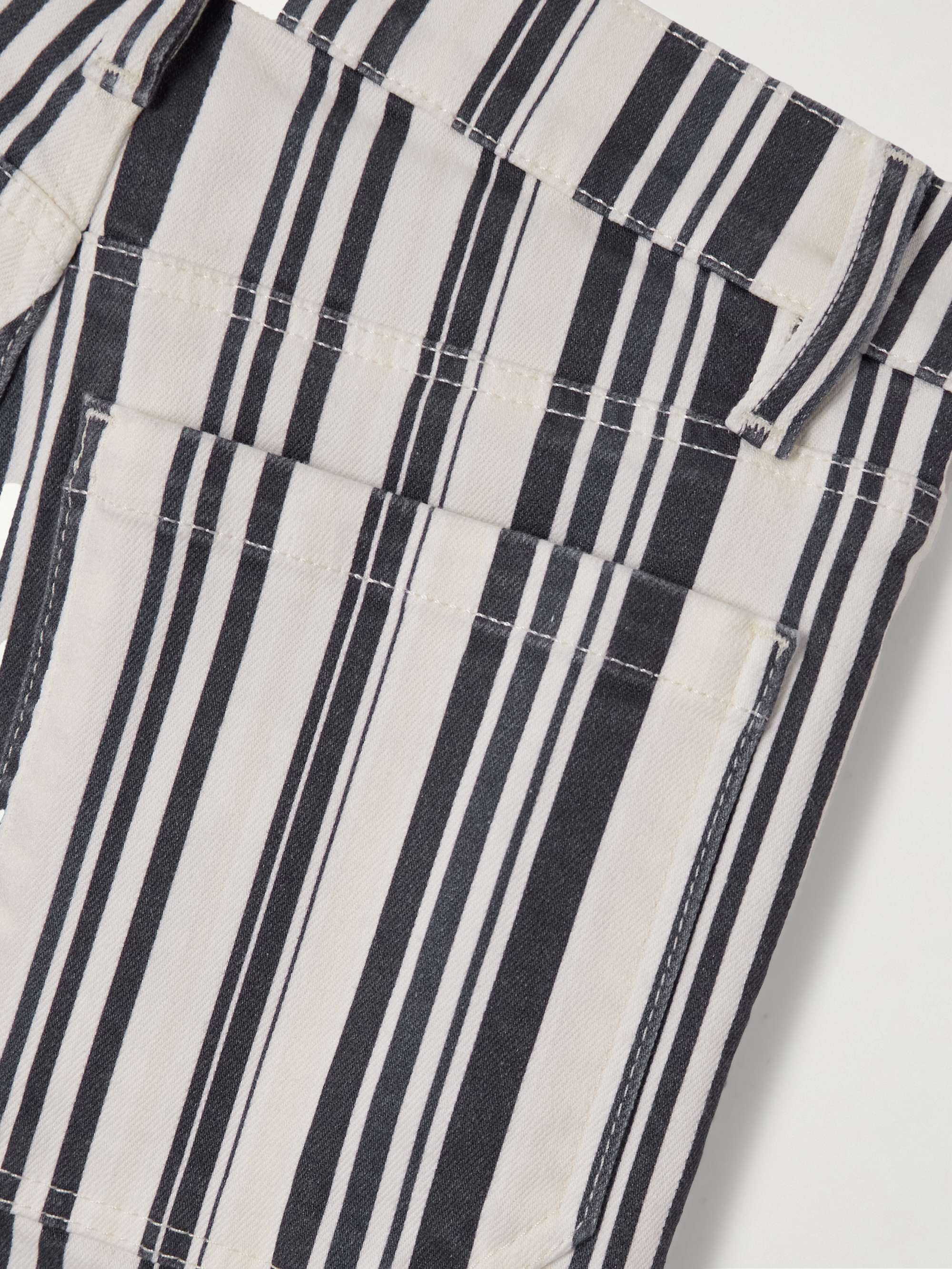 Le Slim Palazzo Modernist Pocket striped high-rise wide-leg jeans view