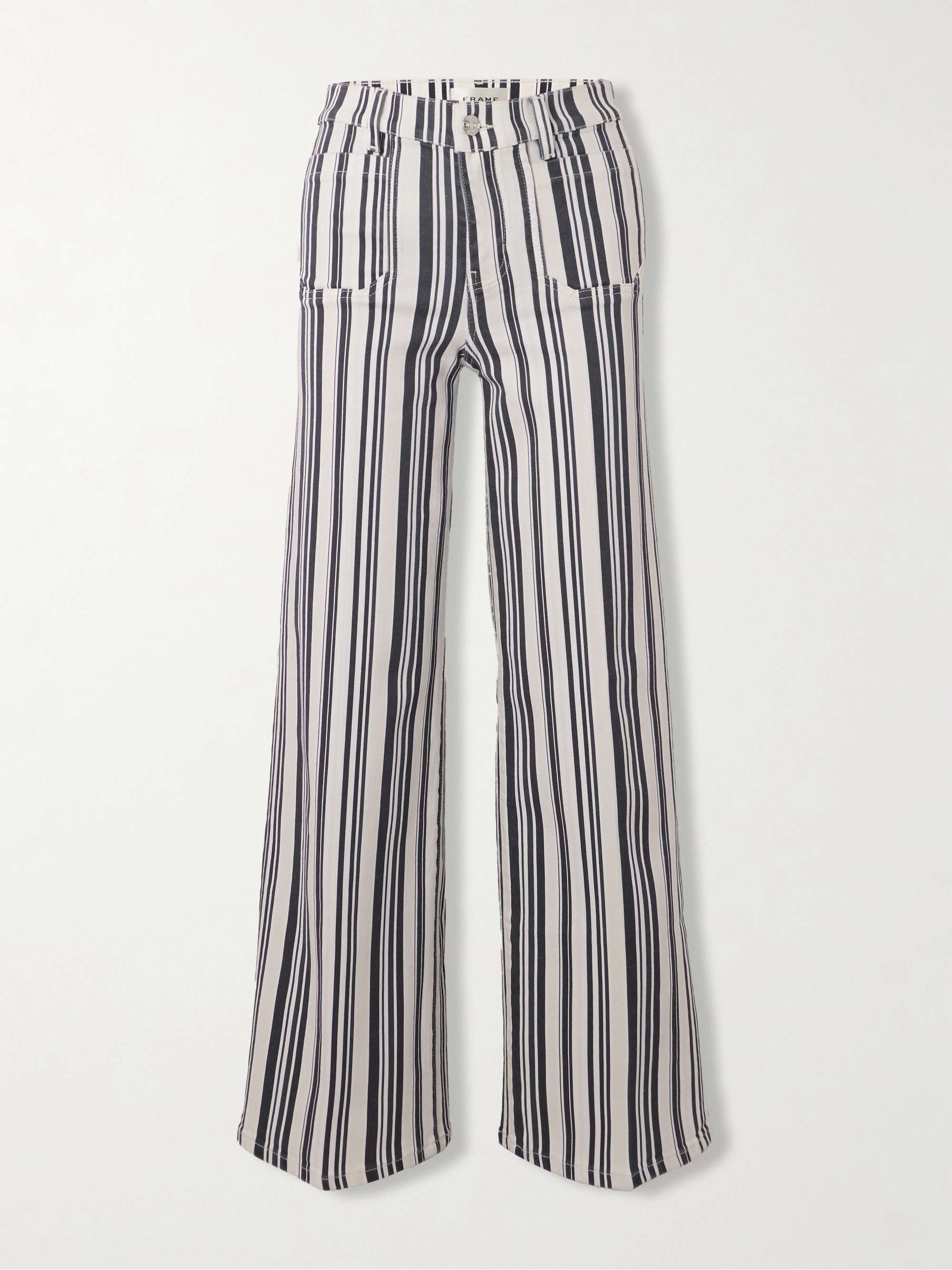 Le Slim Palazzo Modernist Pocket striped high-rise wide-leg jeans view