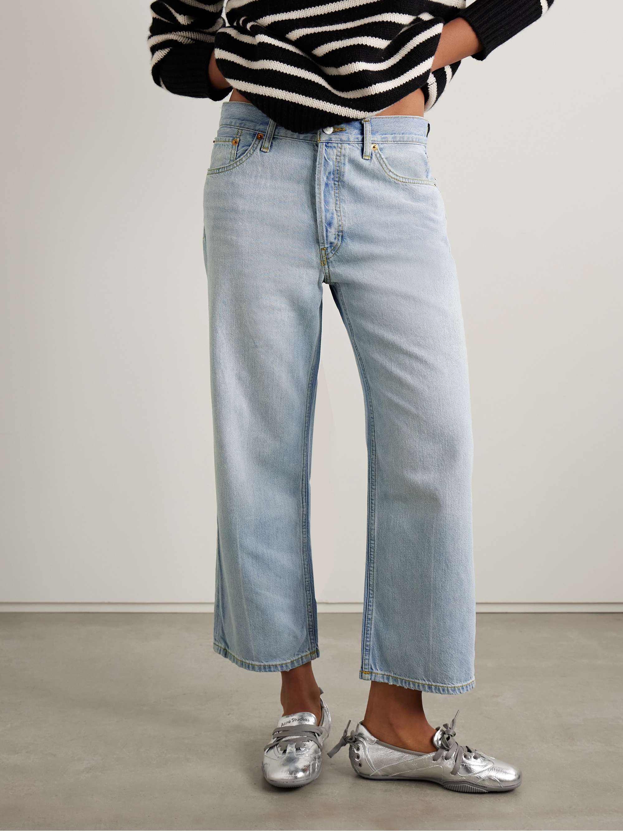Loose Crop low-rise straight-leg jeans view