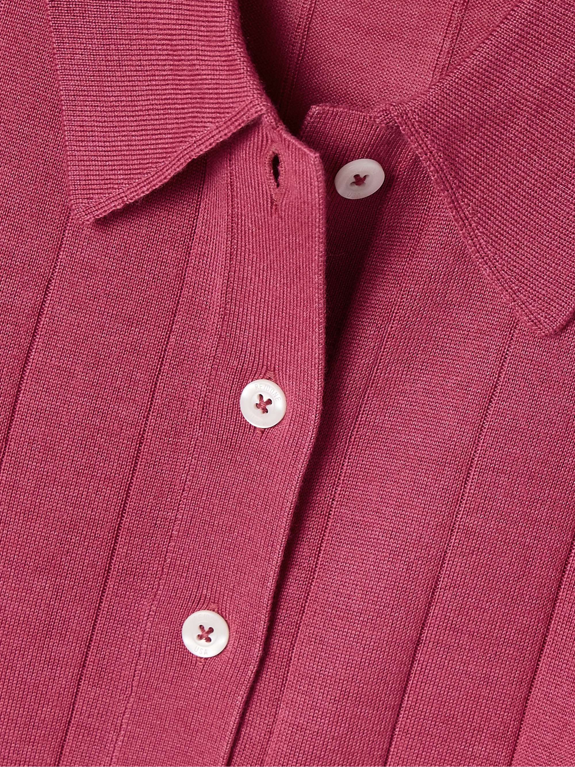 The Caroline ribbed merino wool, silk and cashmere-blend cardigan view