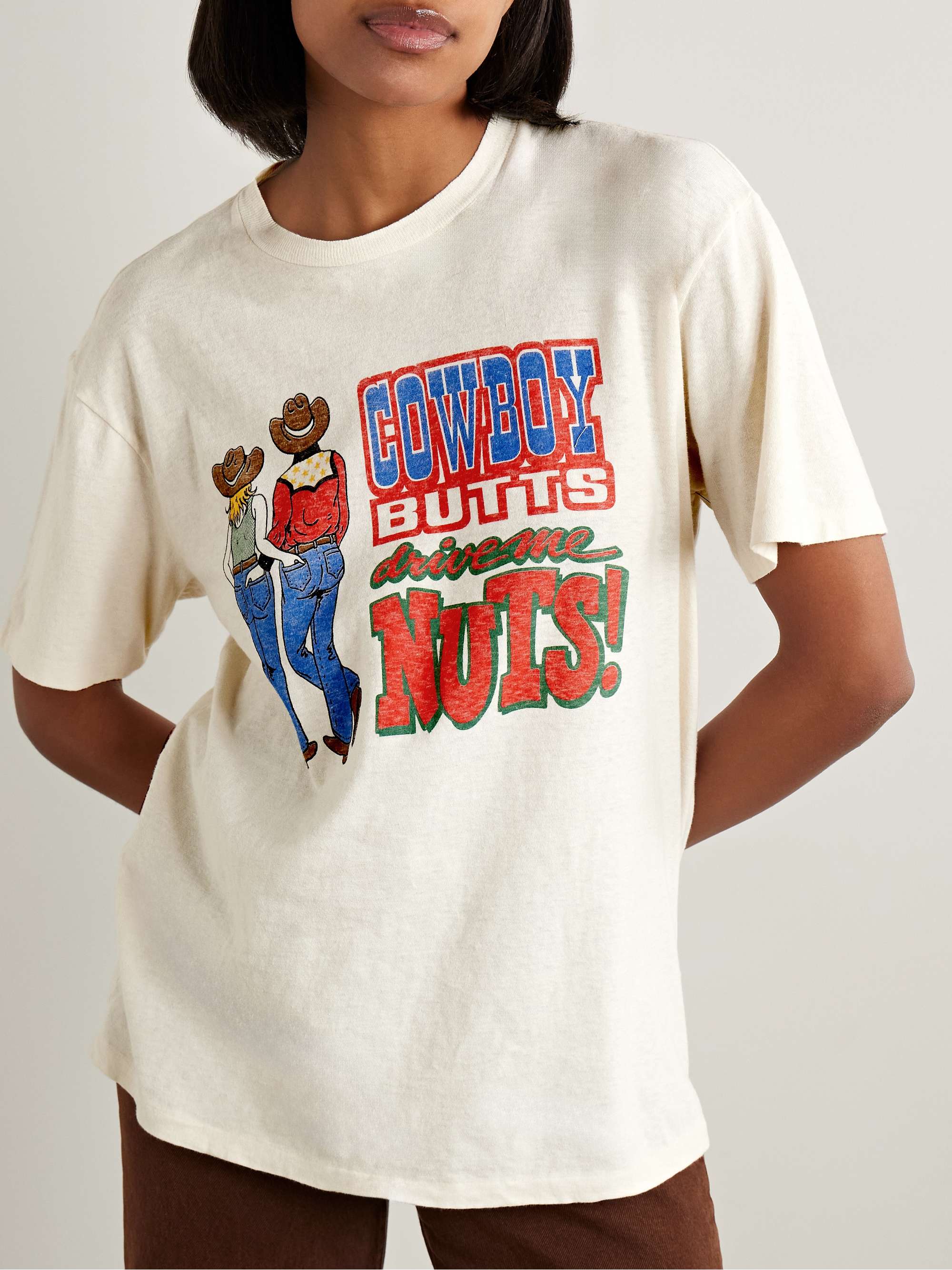 Boyfriend printed cotton-jersey T-shirt view
