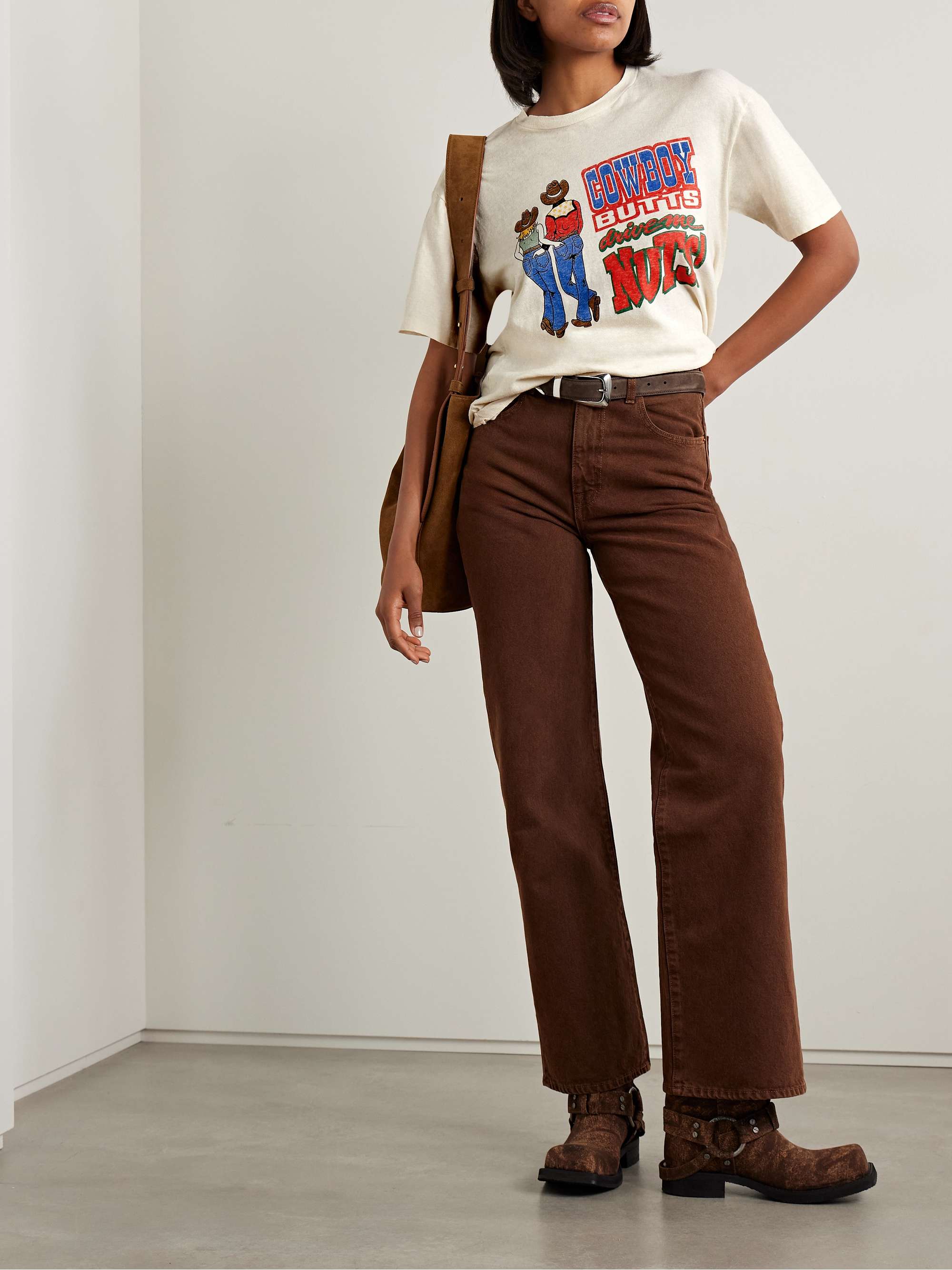 Boyfriend printed cotton-jersey T-shirt view