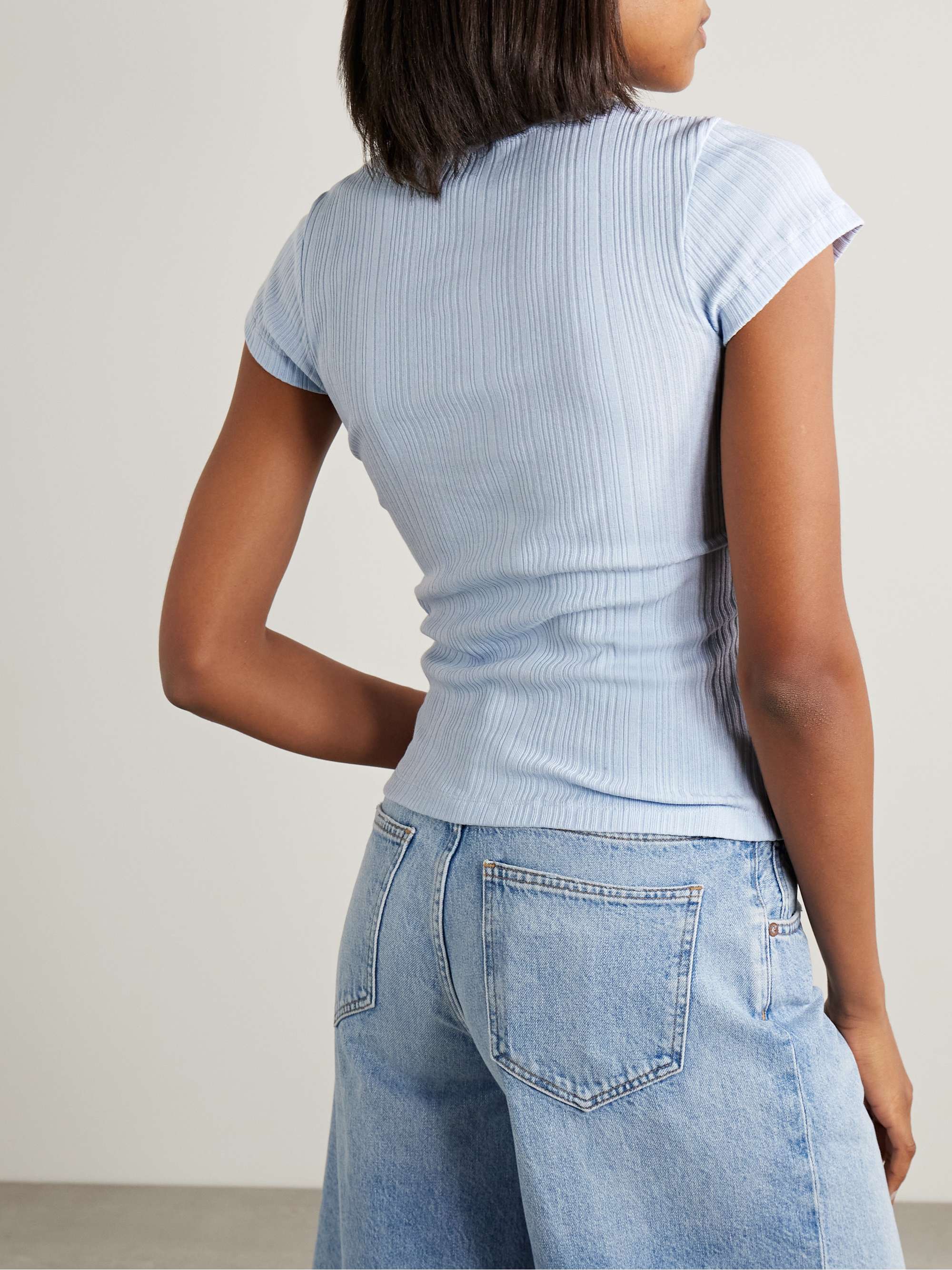 + Hanes 60s ribbed cotton-blend jersey T-shirt view