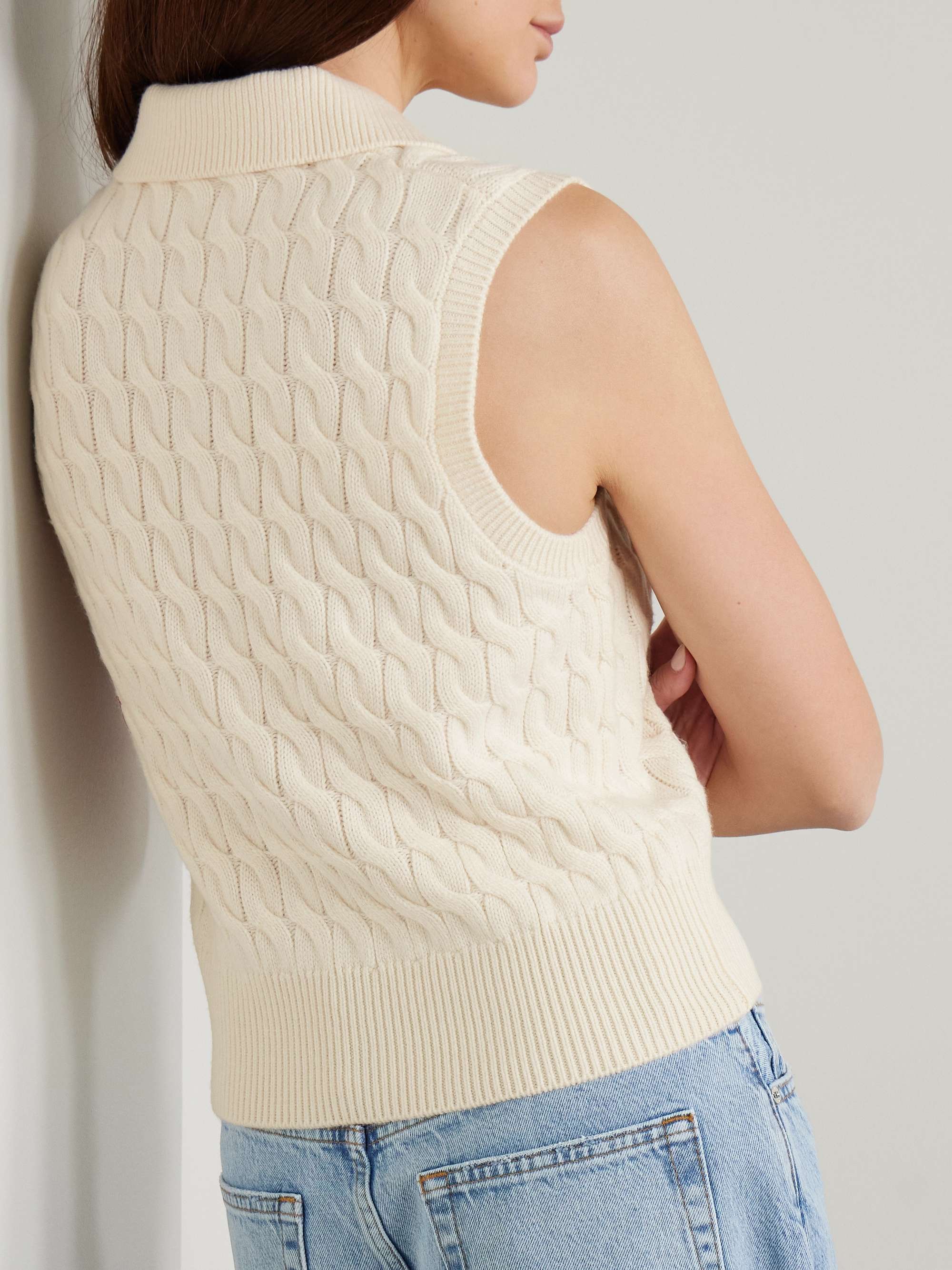 Cable-knit wool vest view