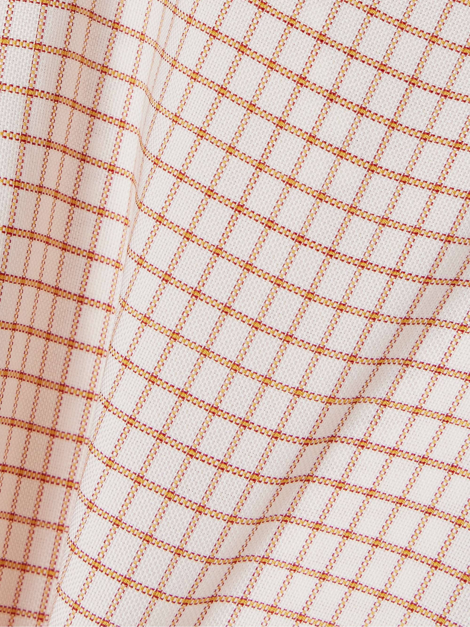 Lavinia checked wool and cotton-blend top view