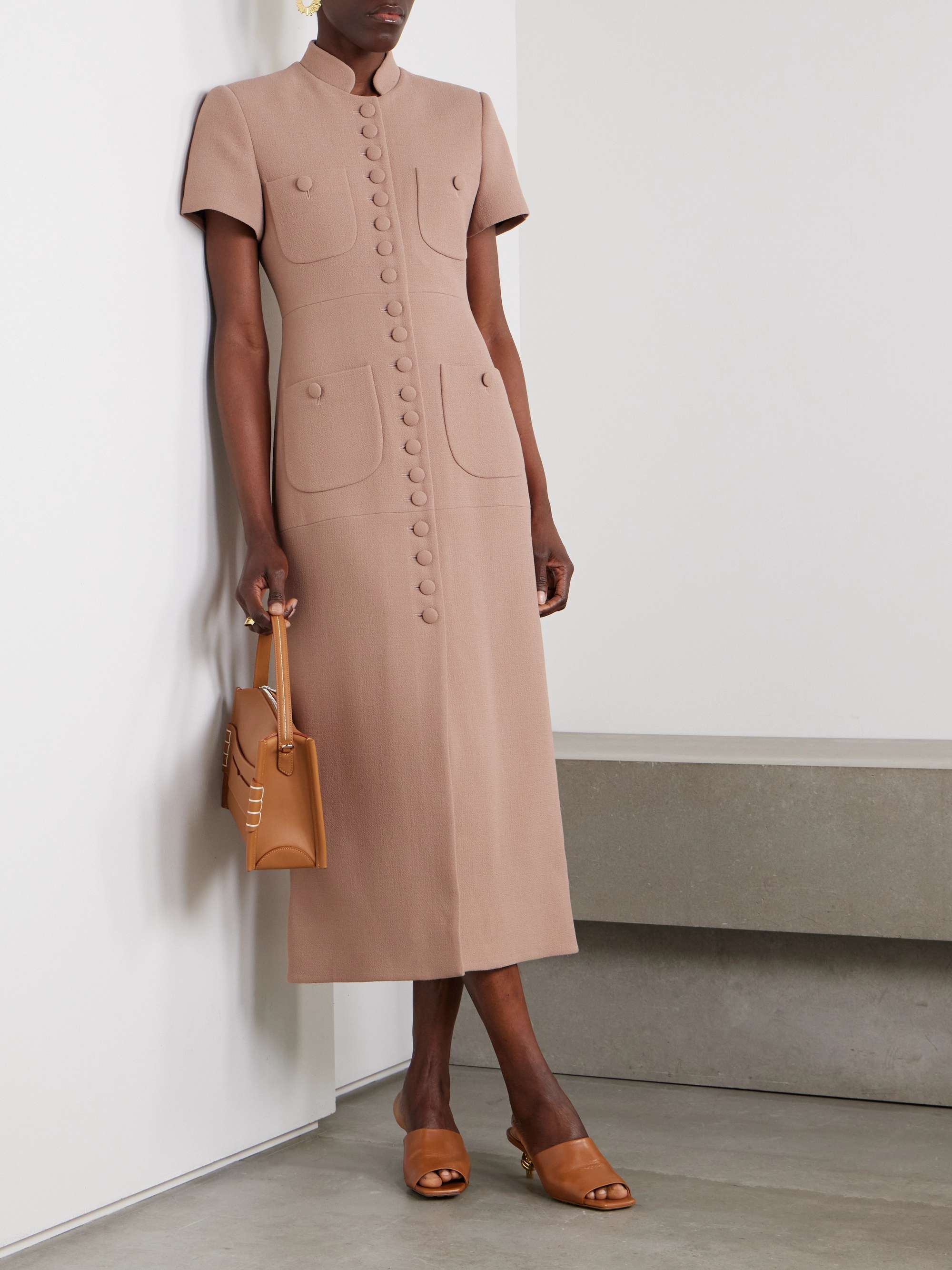 Imperial wool-crepe midi dress view