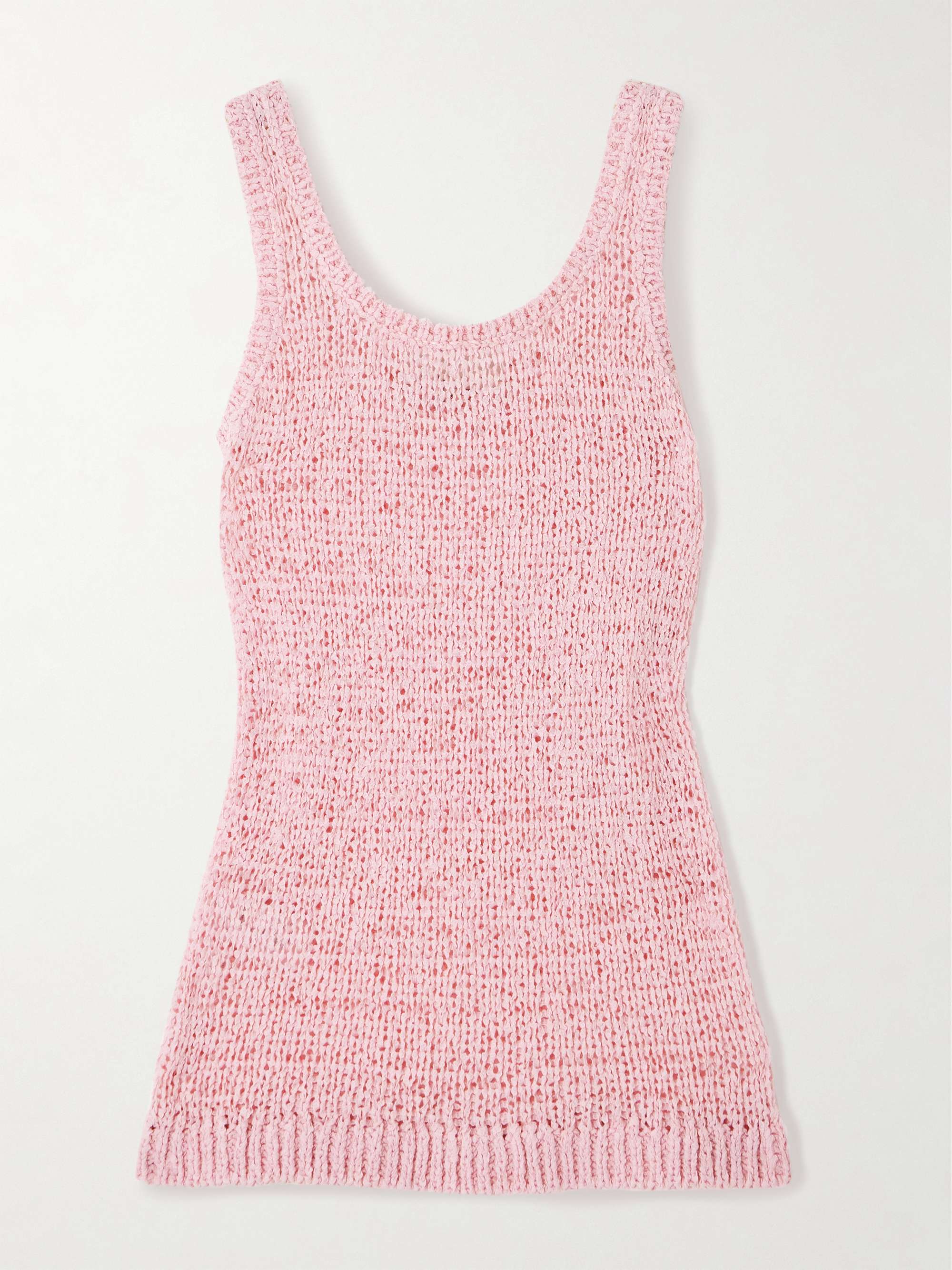 Open-knit organic cotton-blend tank top view