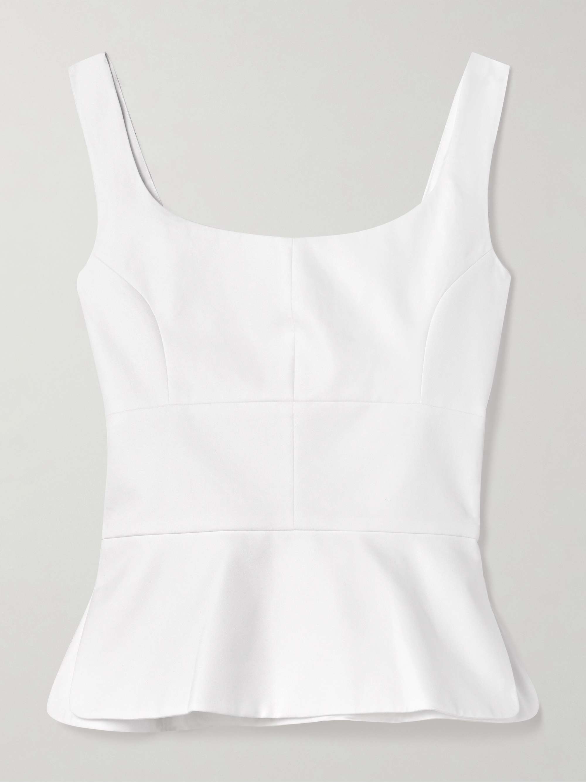 Cotton-poplin peplum top view