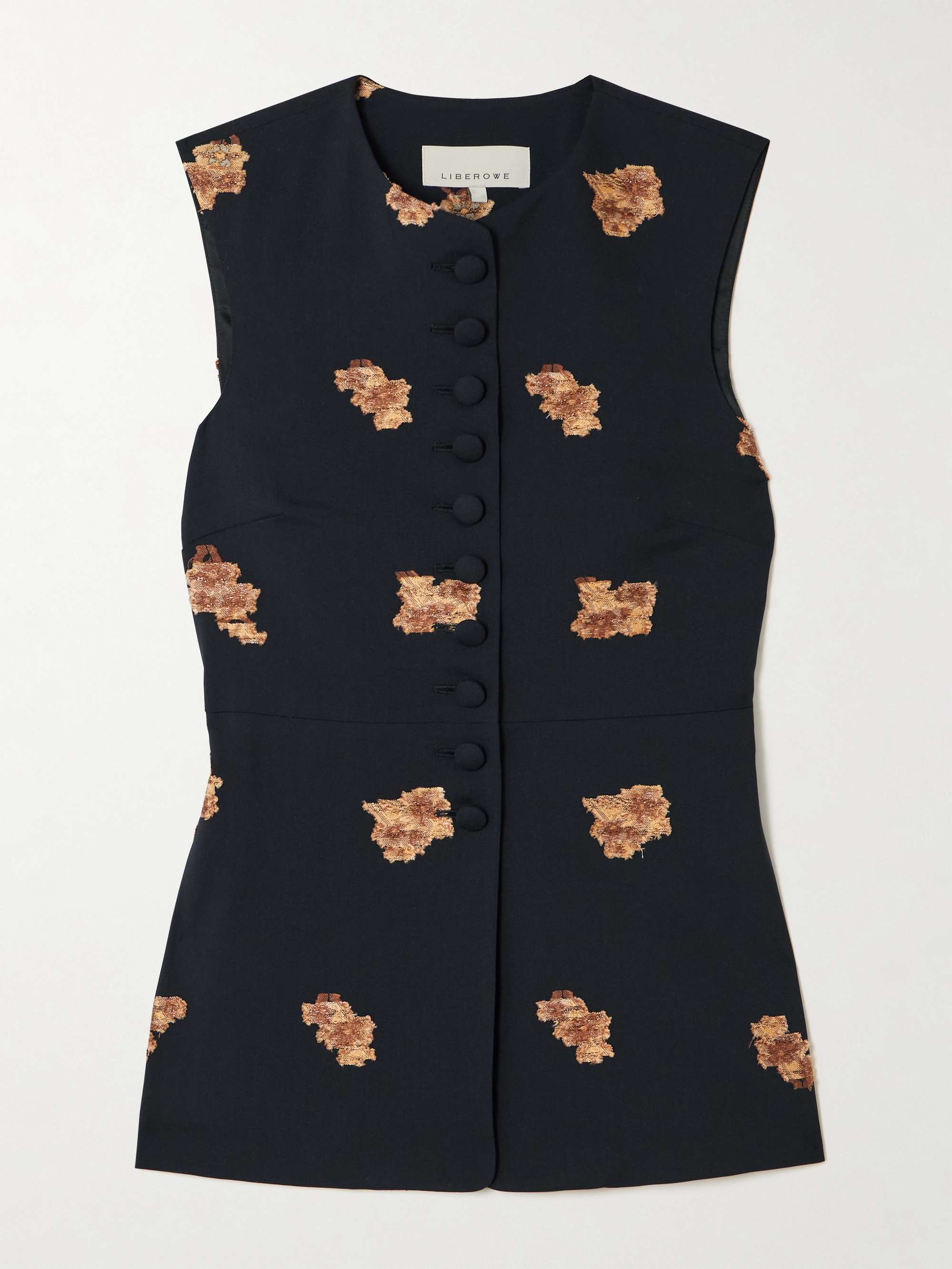Vania fil coupé wool-blend vest view