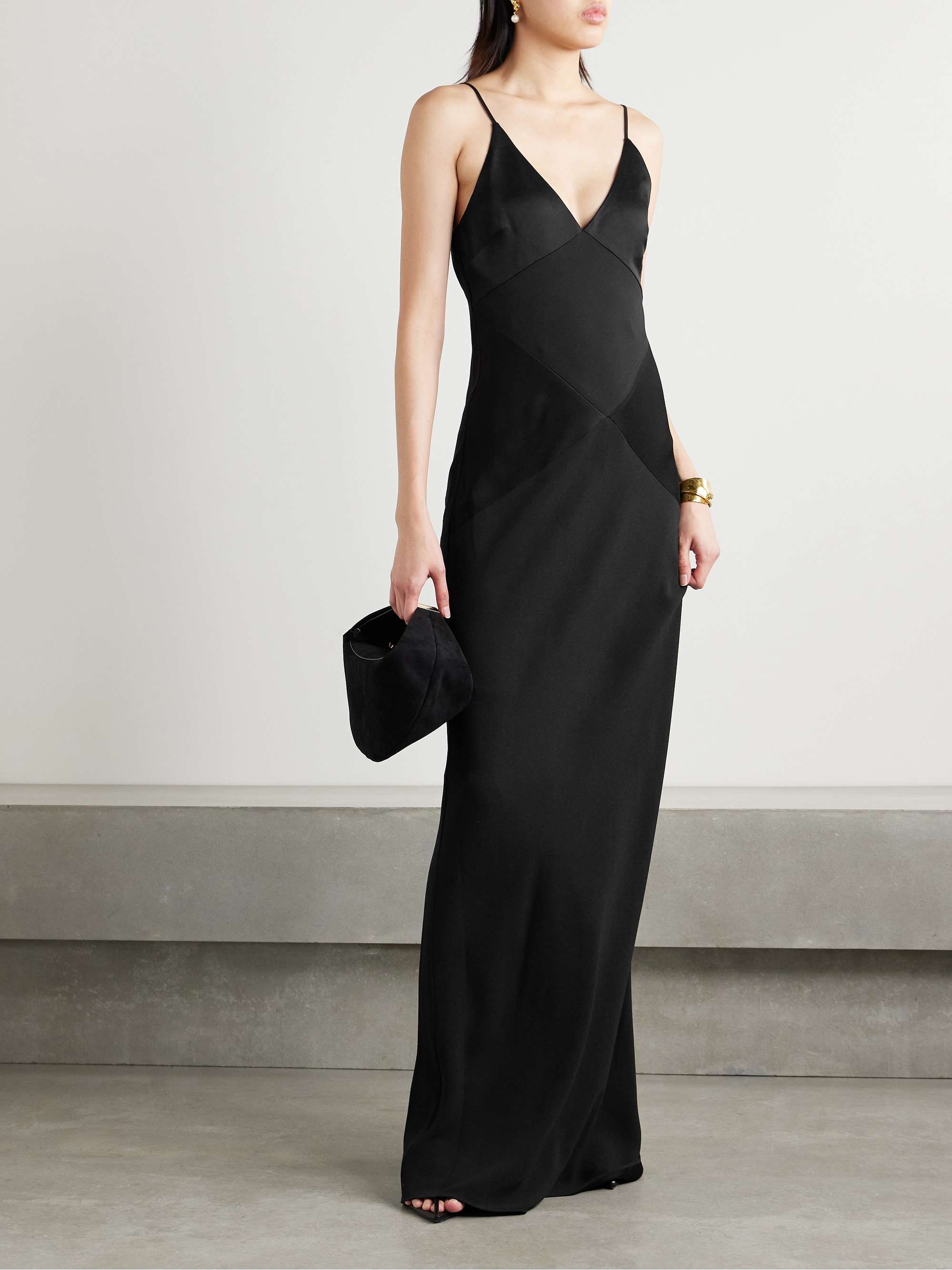 Francis crepe and satin maxi dress view
